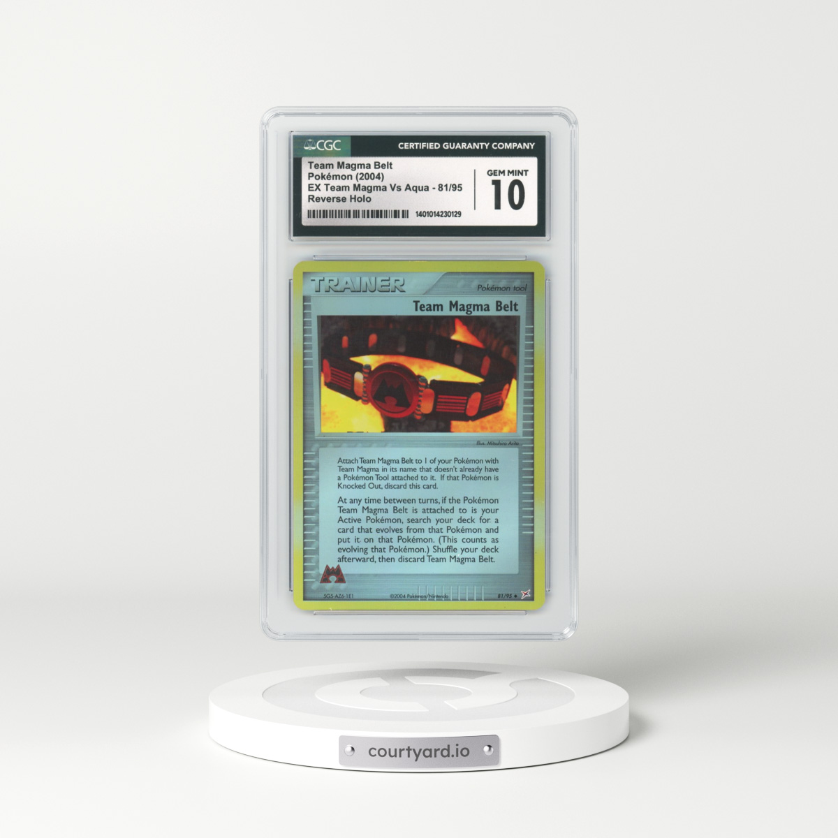 2004 EX Team Magma Vs Team Aqua #81 Team Magma Belt - Holo (CGC 10 GEM MINT)