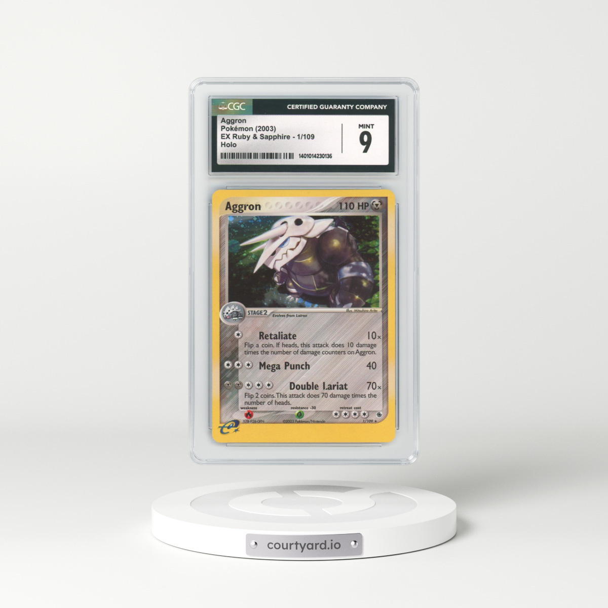 2003 EX Ruby & Sapphire #1 Aggron - Holo (CGC 9 MINT)