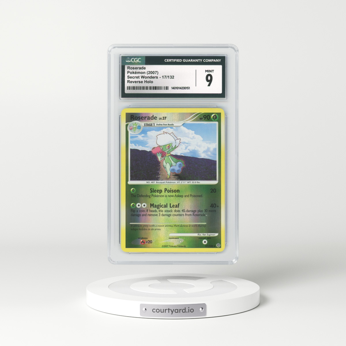 2007 Secret Wonders #17 Roserade - Holo (CGC 9 MINT)