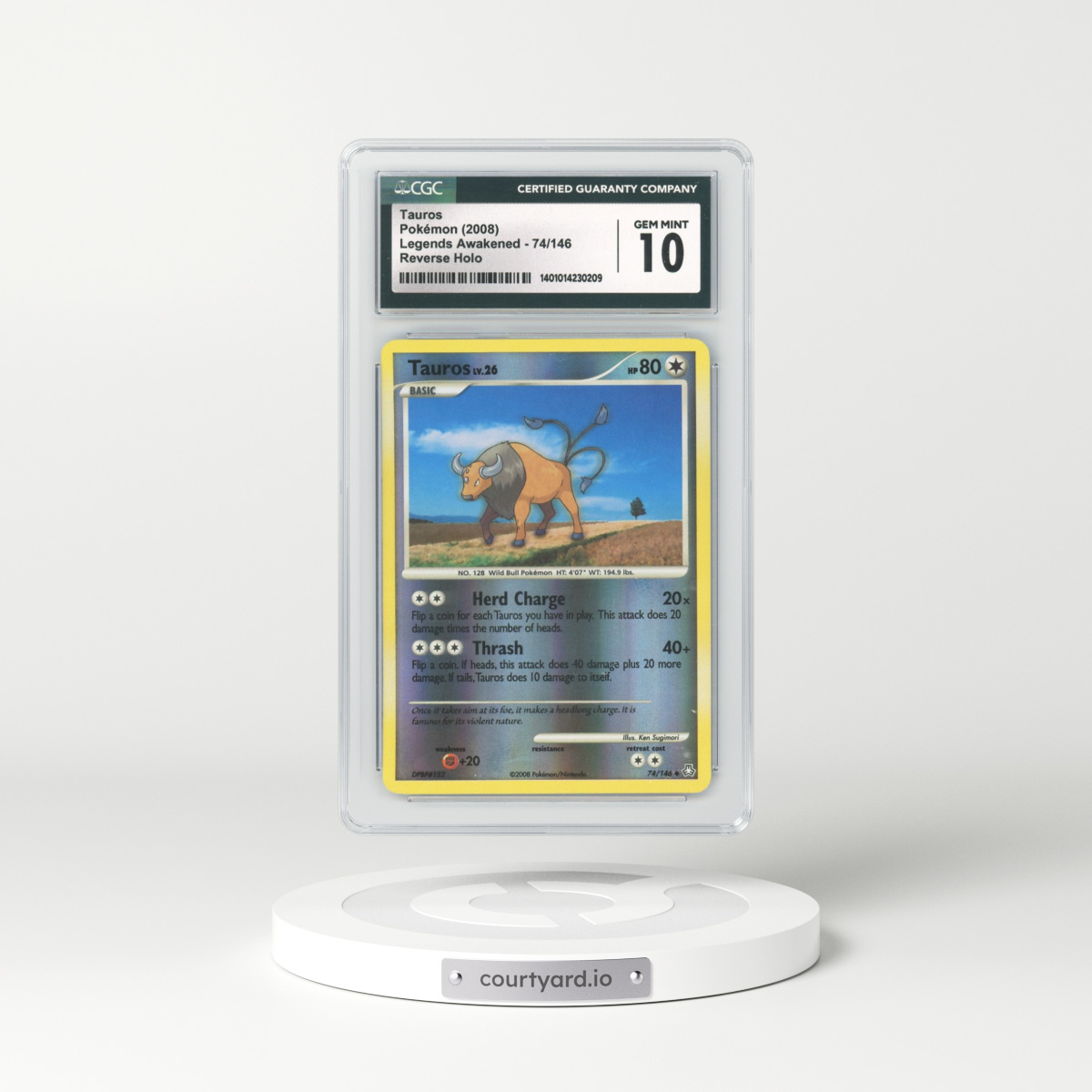 2008 Legends Awakened #74 Tauros - Holo (CGC 10 GEM MINT)