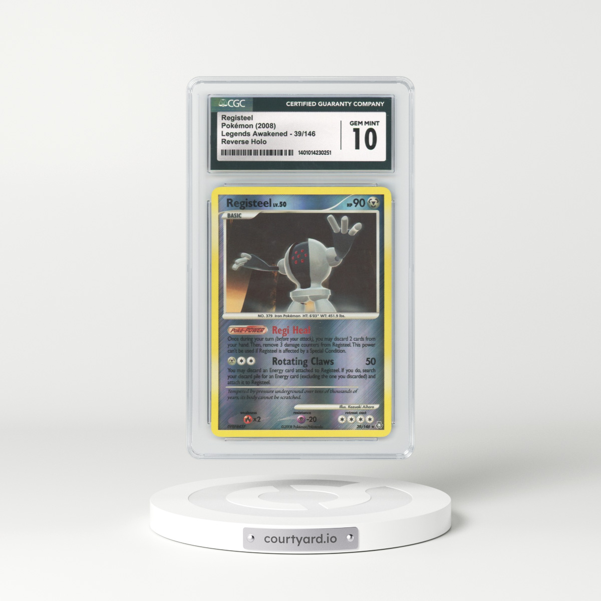 2008 Legends Awakened #39 Registeel - Holo (CGC 10 GEM MINT)