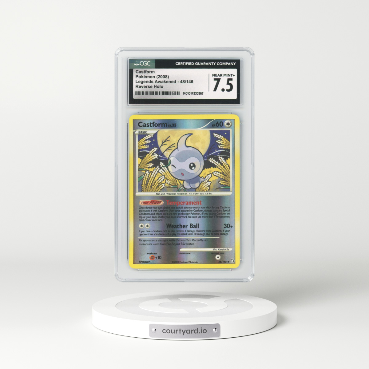 2008 Legends Awakened #48 Castform - Holo (CGC 7.5 NM+)