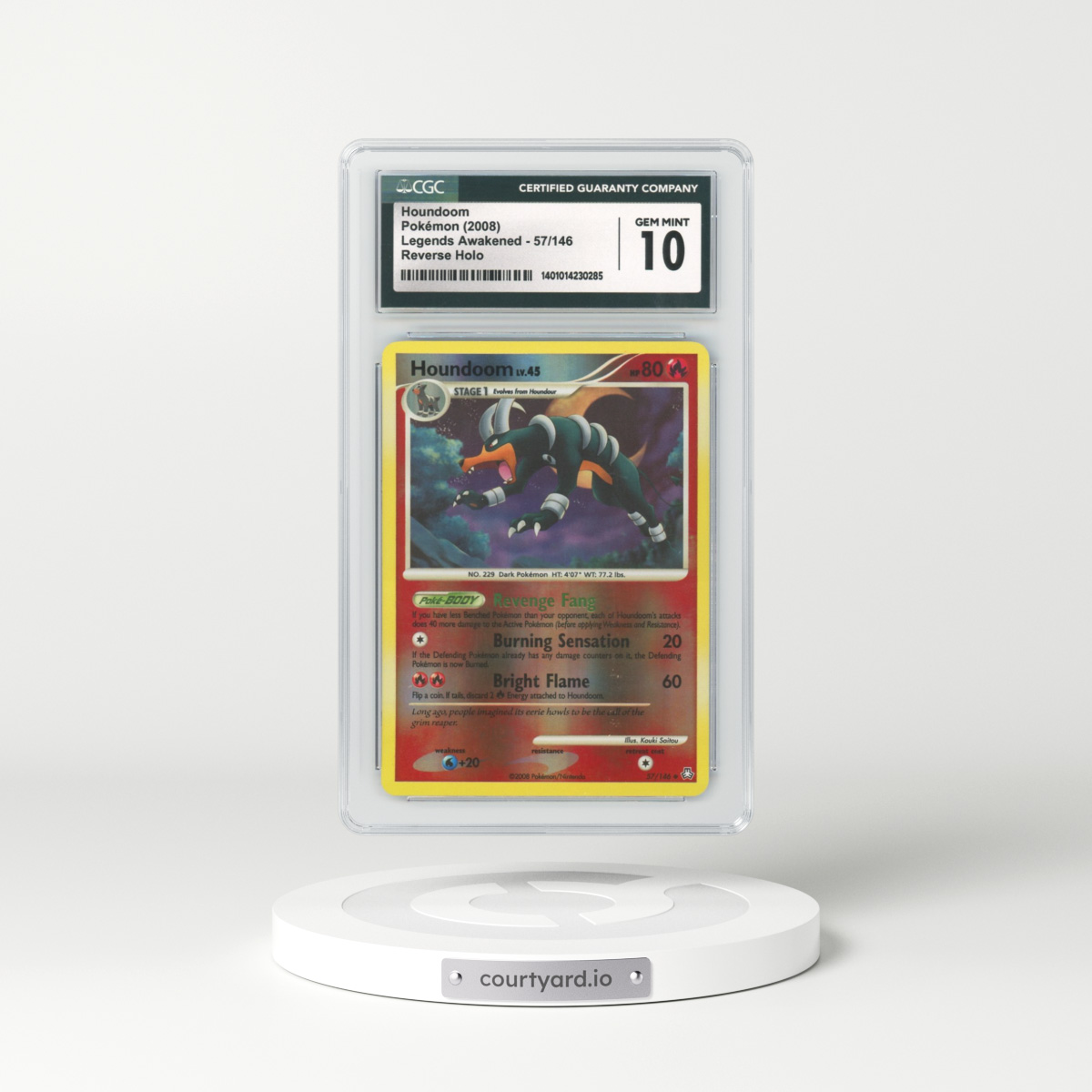 2008 Legends Awakened #57 Houndoom - Holo (CGC 10 GEM MINT)