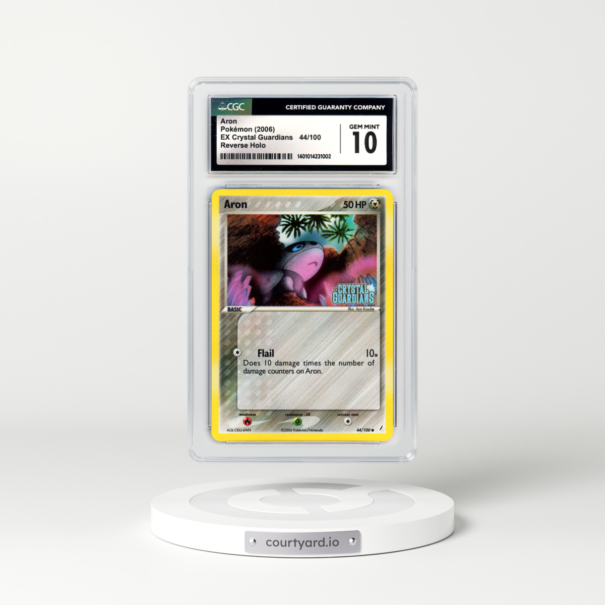 2006 EX Crystal Guardians #44 Aron - Holo (CGC 10 GEM MINT)
