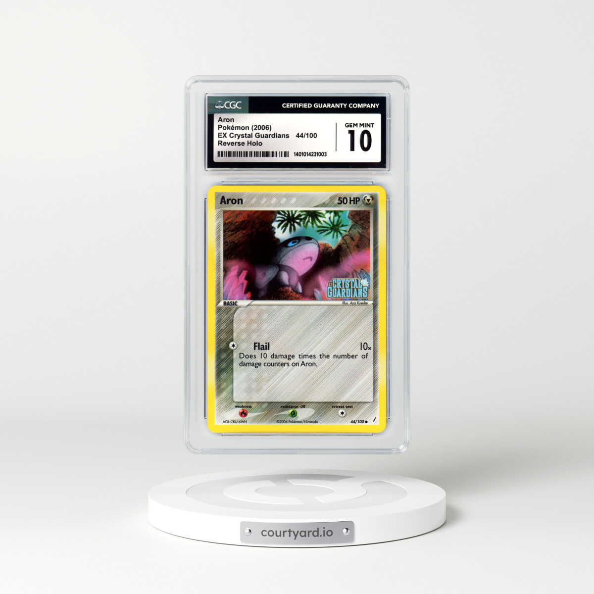 2006 EX Crystal Guardians #44 Aron - Holo (CGC 10 GEM MINT)