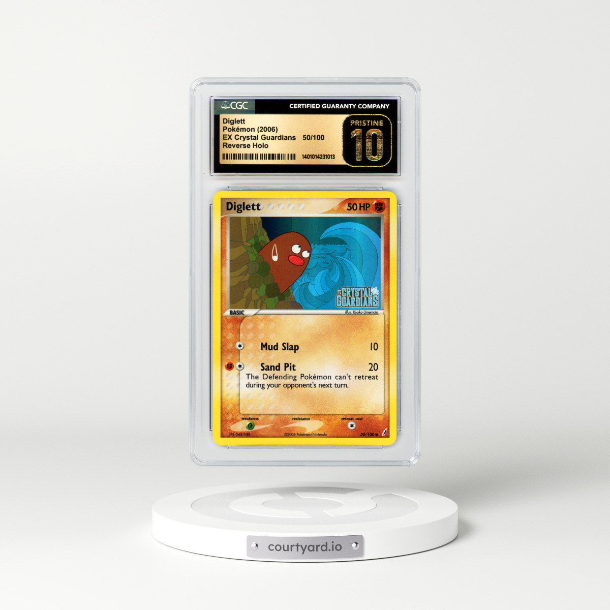 2006 EX Crystal Guardians #50 Diglett - Holo (CGC 10 PRISTINE)