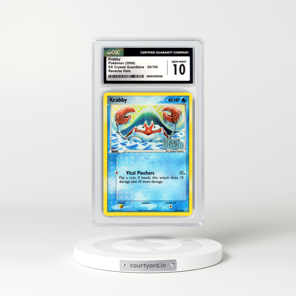 2006 EX Crystal Guardians #54 Krabby - Holo (CGC 10 GEM MINT)