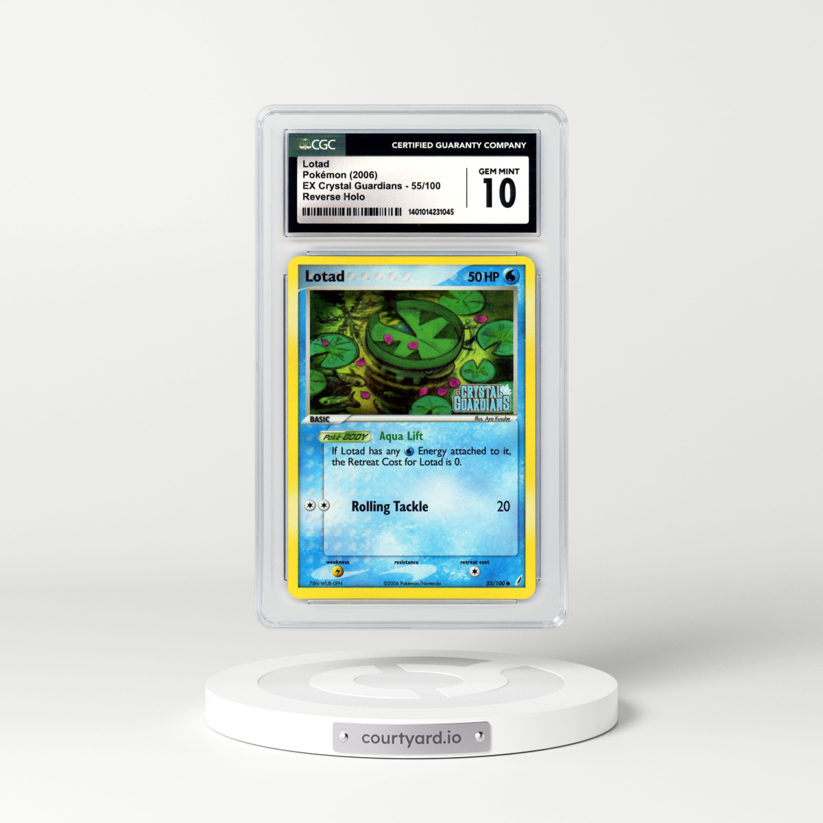 2006 EX Crystal Guardians #55 Lotad - Holo (CGC 10 GEM MINT)