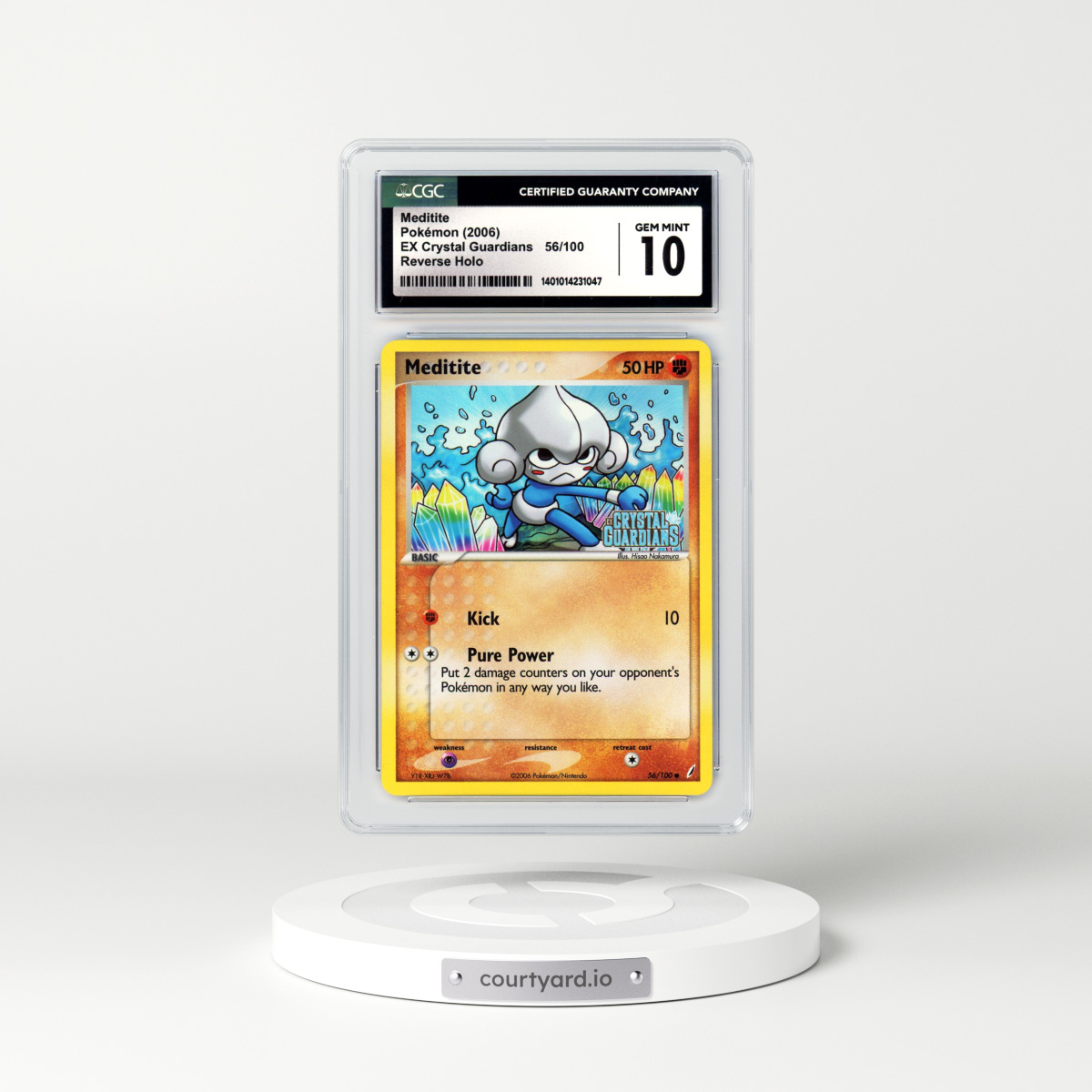 2006 EX Crystal Guardians #56 Meditite - Holo (CGC 10 GEM MINT)