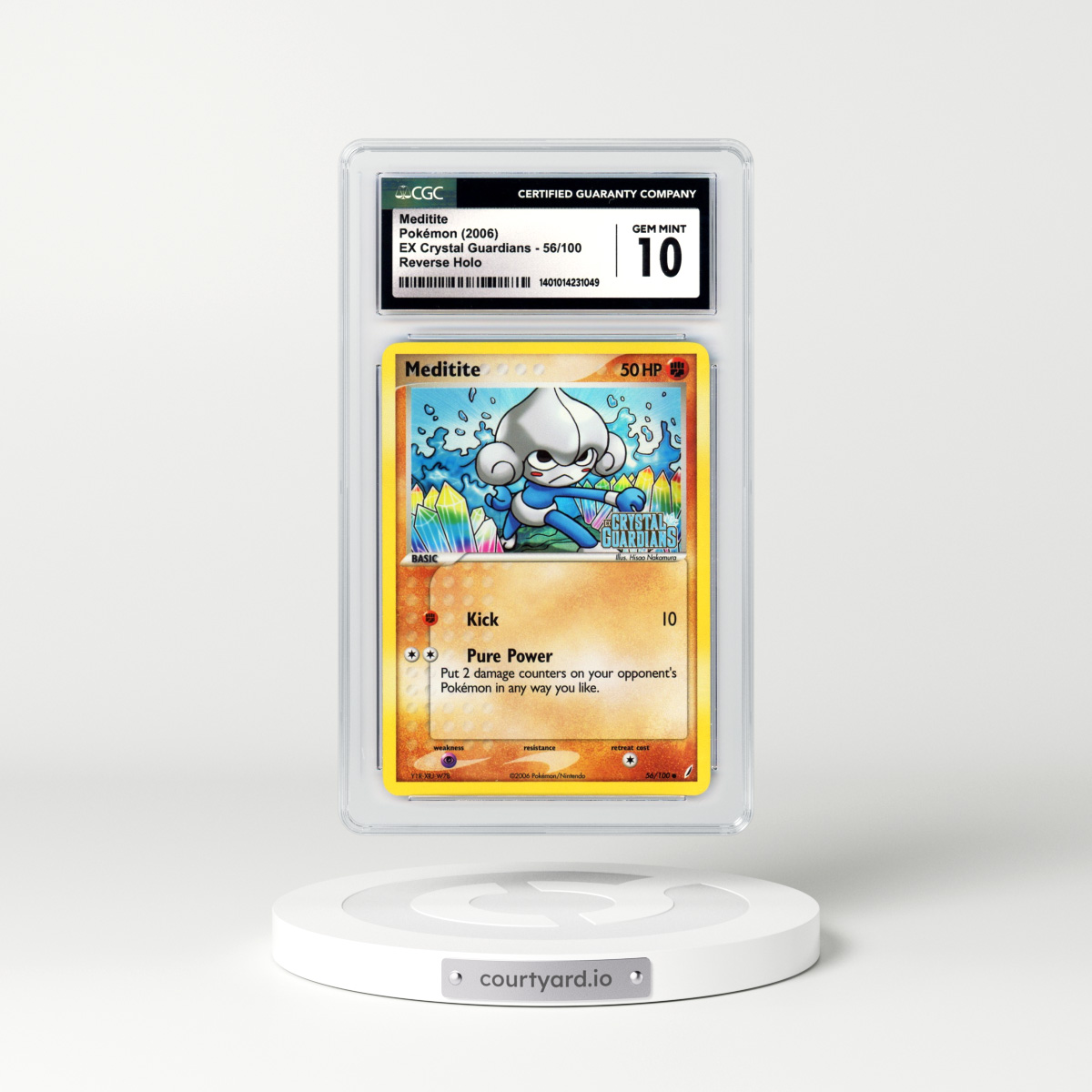 2006 EX Crystal Guardians #56 Meditite - Holo (CGC 10 GEM MINT)