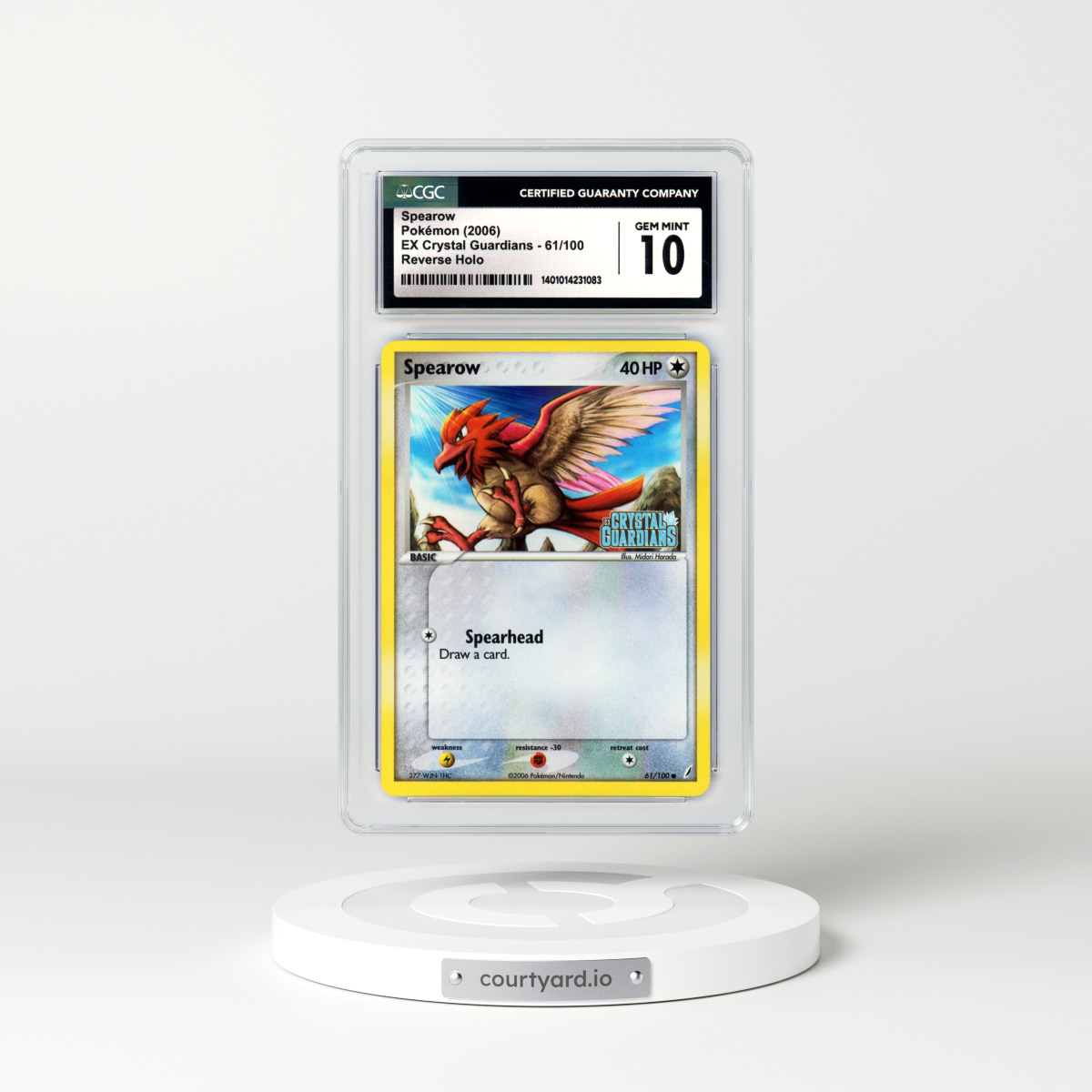 2006 EX Crystal Guardians #61 Spearow - Holo (CGC 10 GEM MINT)