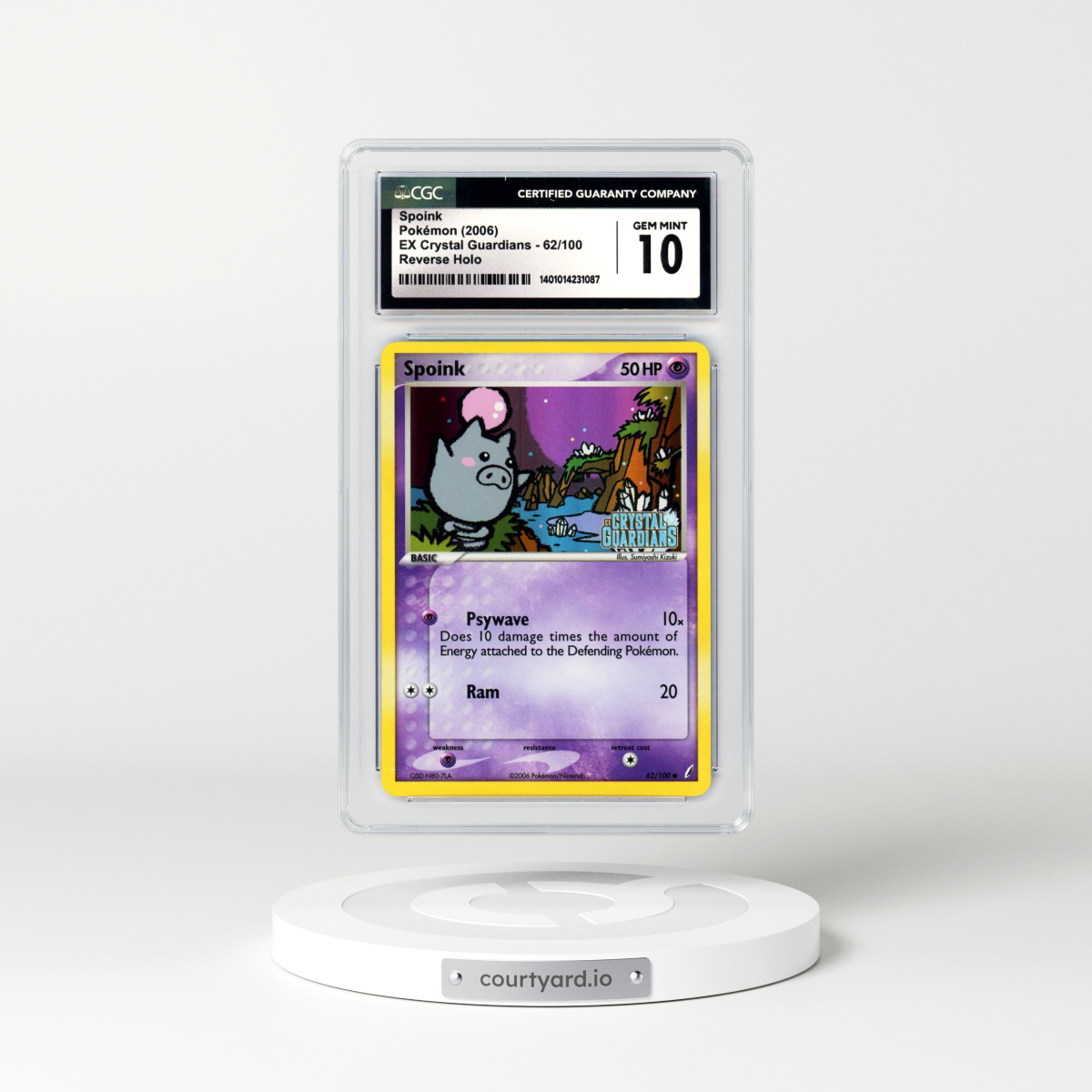 2006 EX Crystal Guardians #62 Spoink - Holo (CGC 10 GEM MINT)