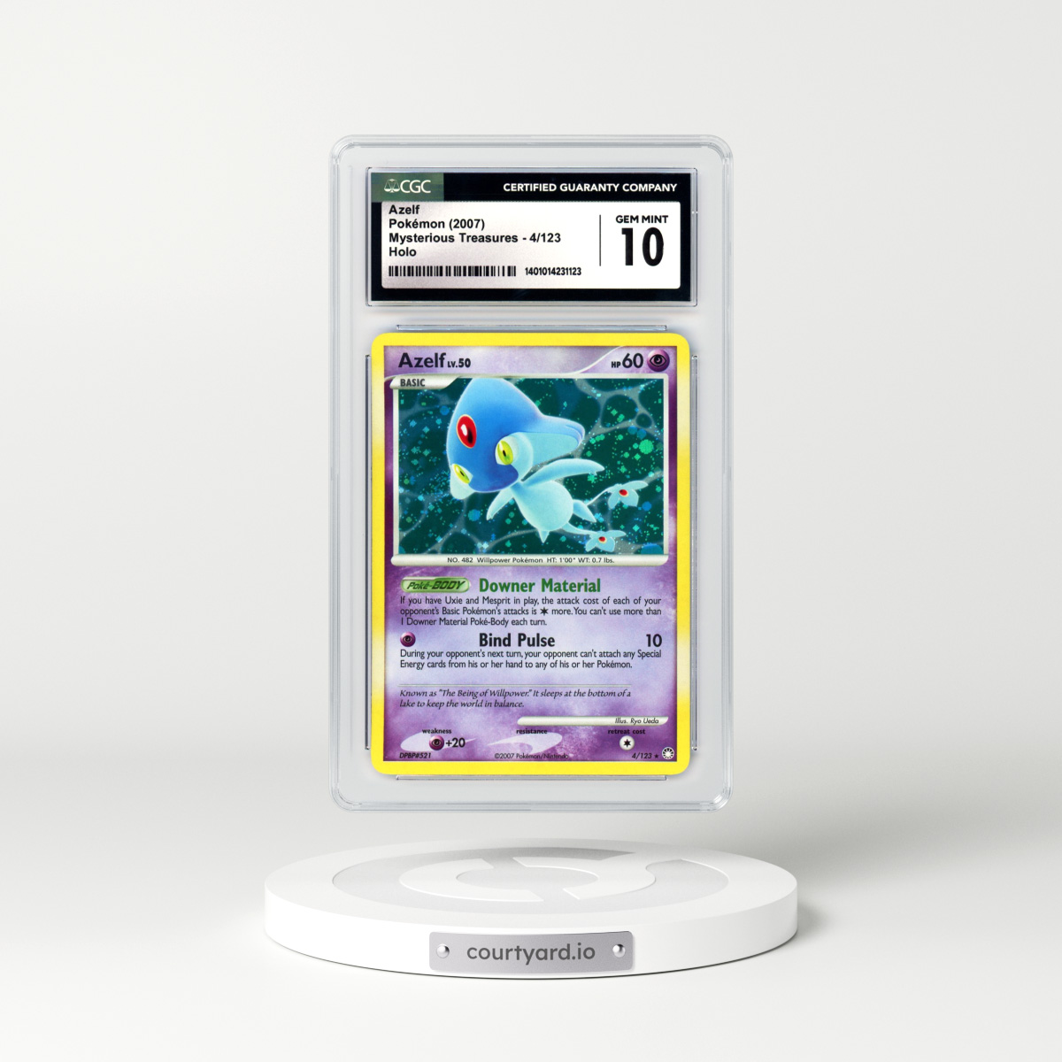 2007 Mysterious Treasures #4 Azelf - Holo (CGC 10 GEM MINT)