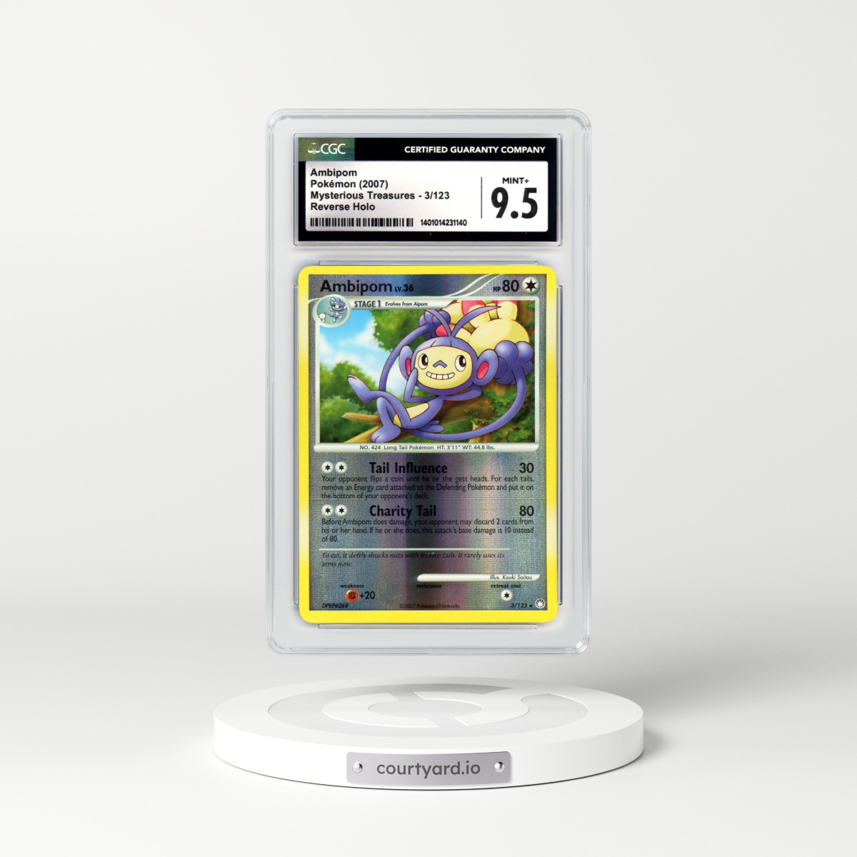 2007 Mysterious Treasures #3 Ambipom - Holo (CGC 9.5 MINT+)