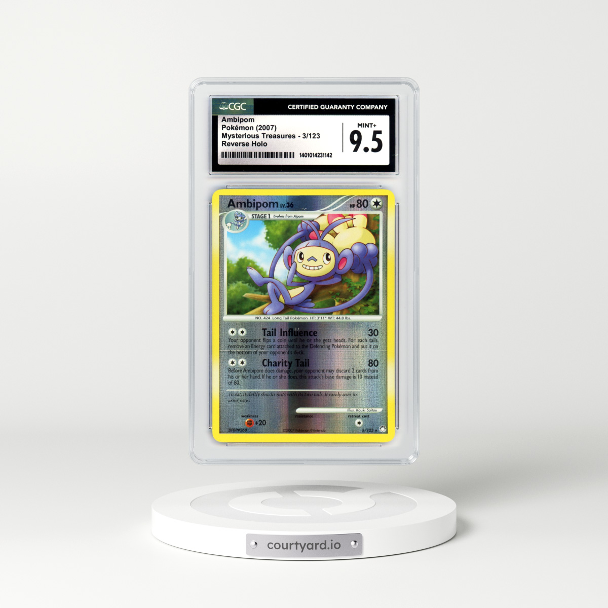 2007 Mysterious Treasures #3 Ambipom - Holo (CGC 9.5 MINT+)