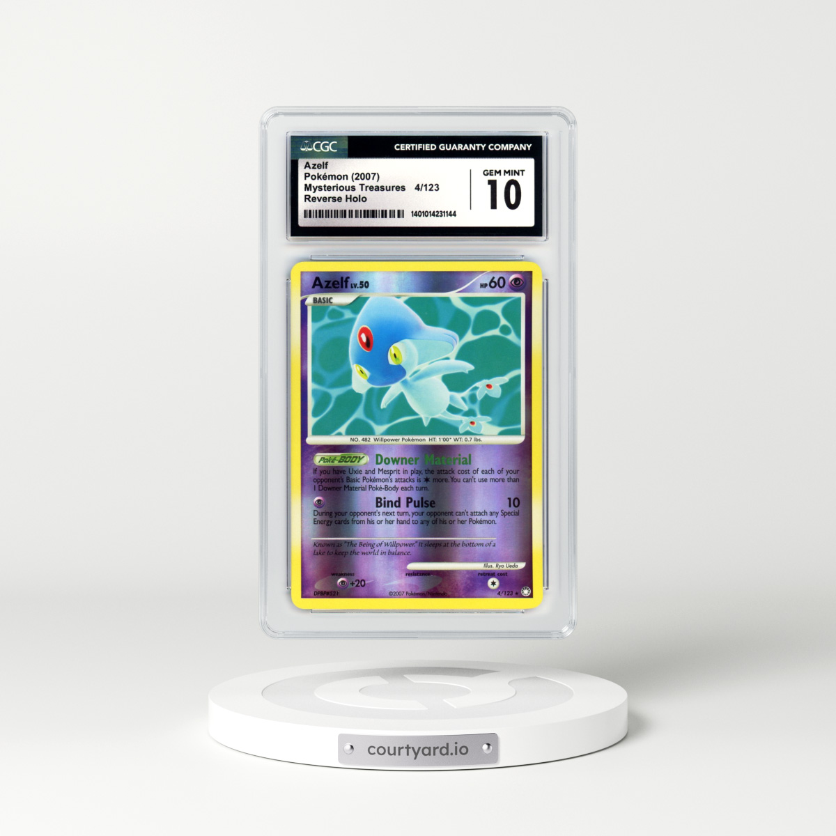2007 Mysterious Treasures #4 Azelf - Holo (CGC 10 GEM MINT)
