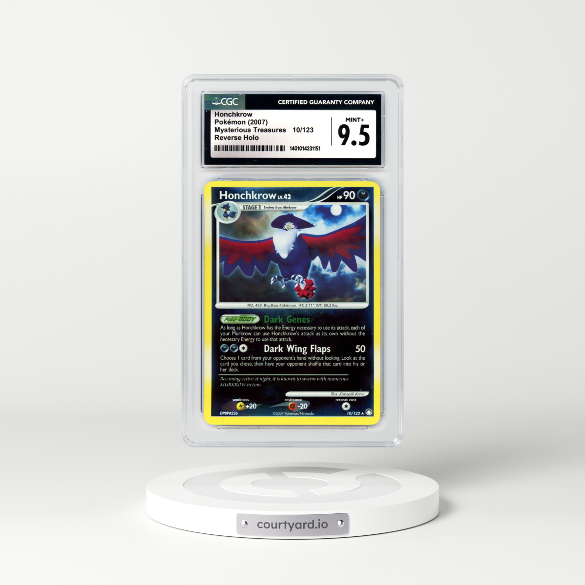 2007 Mysterious Treasures #10 Honchkrow - Holo (CGC 9.5 MINT+)