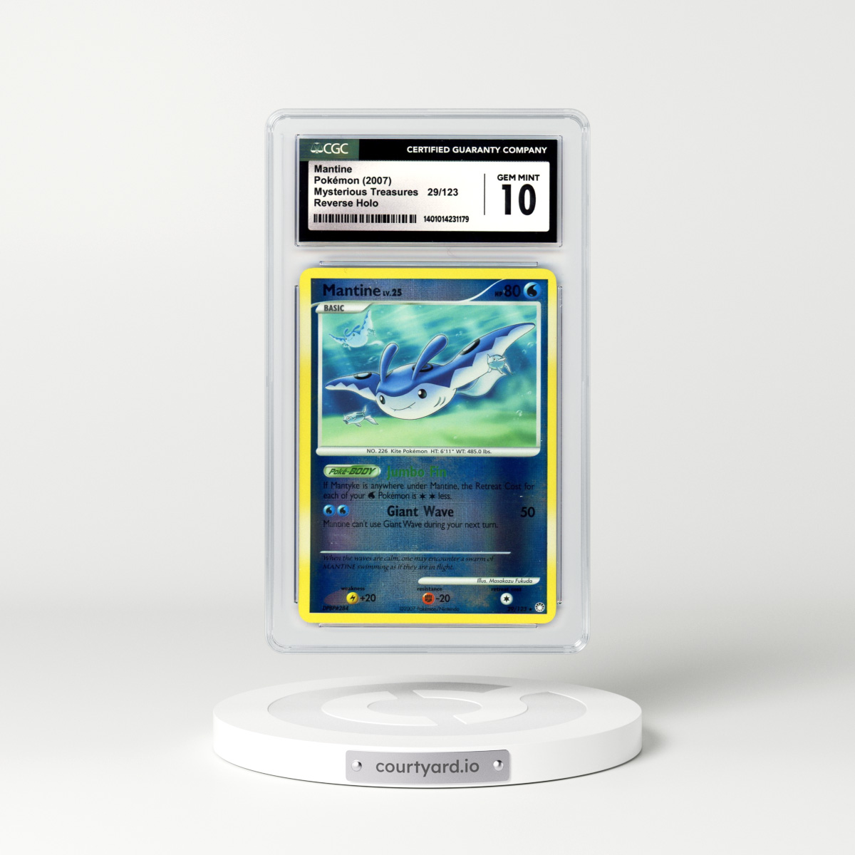 2007 Mysterious Treasures #29 Mantine - Holo (CGC 10 GEM MINT)