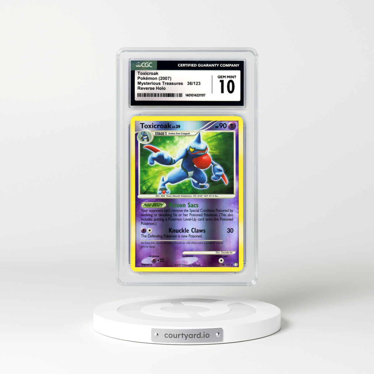 2007 Mysterious Treasures #36 Toxicroak - Holo (CGC 10 GEM MINT)