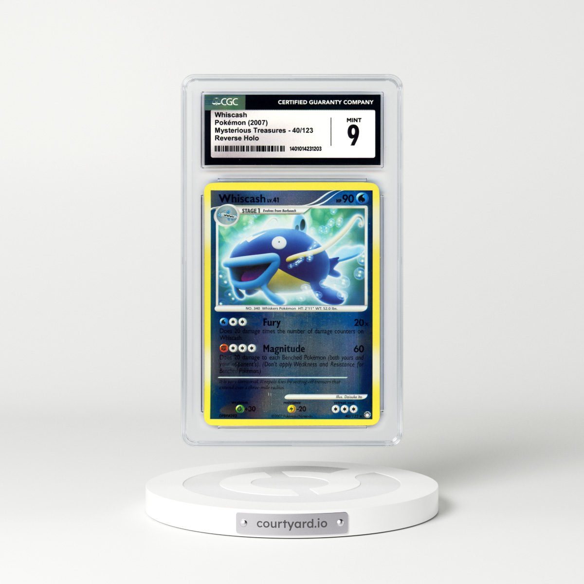 2007 Mysterious Treasures #40 Whiscash - Holo (CGC 9 MINT)