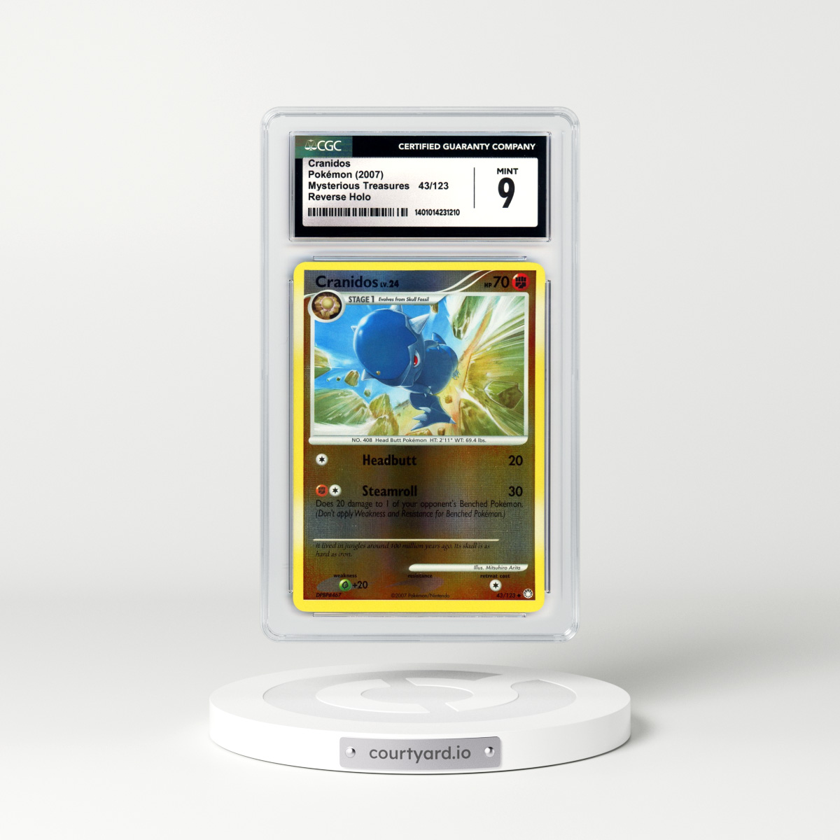2007 Mysterious Treasures #43 Cranidos - Holo (CGC 9 MINT)