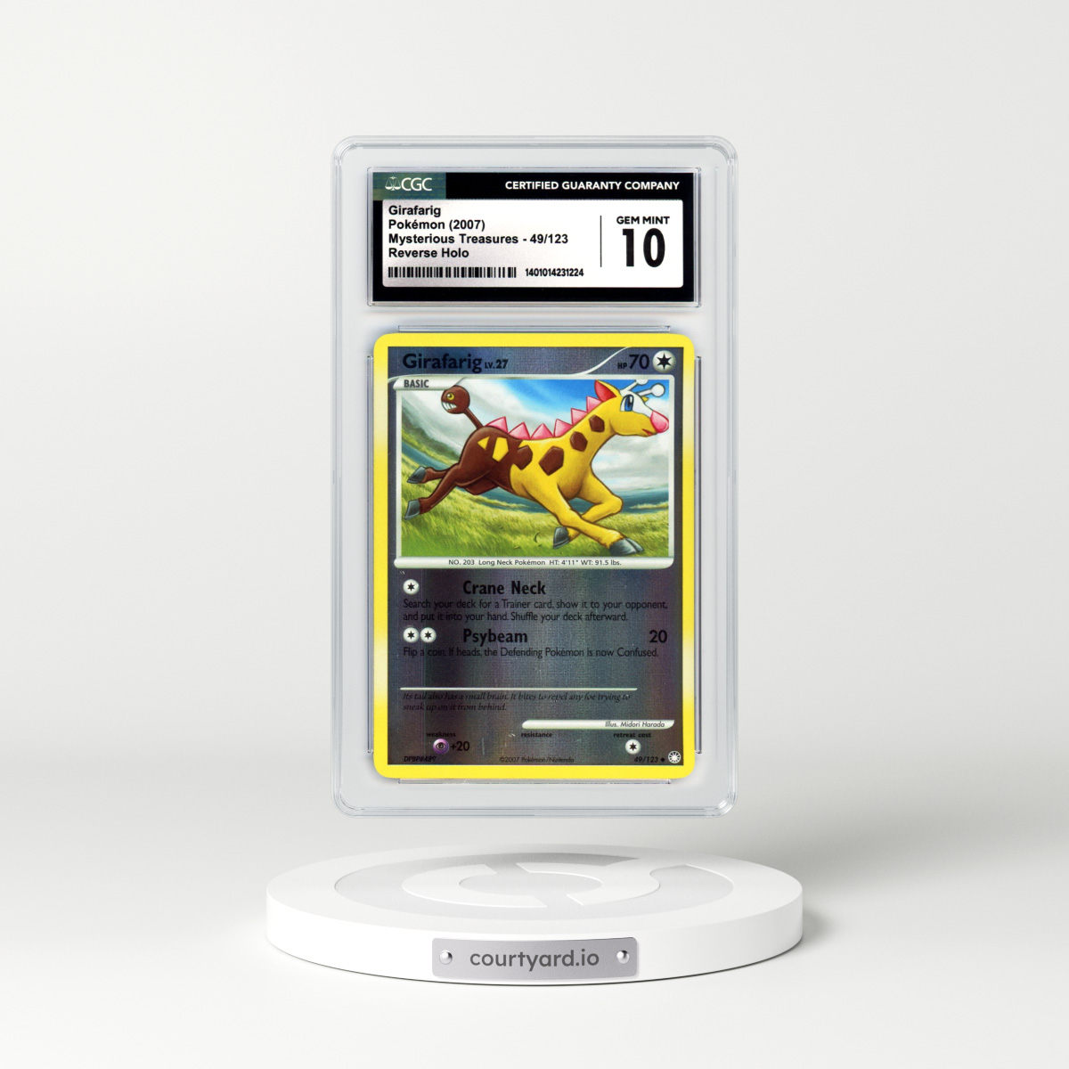 2007 Mysterious Treasures #49 Girafarig - Holo (CGC 10 GEM MINT)