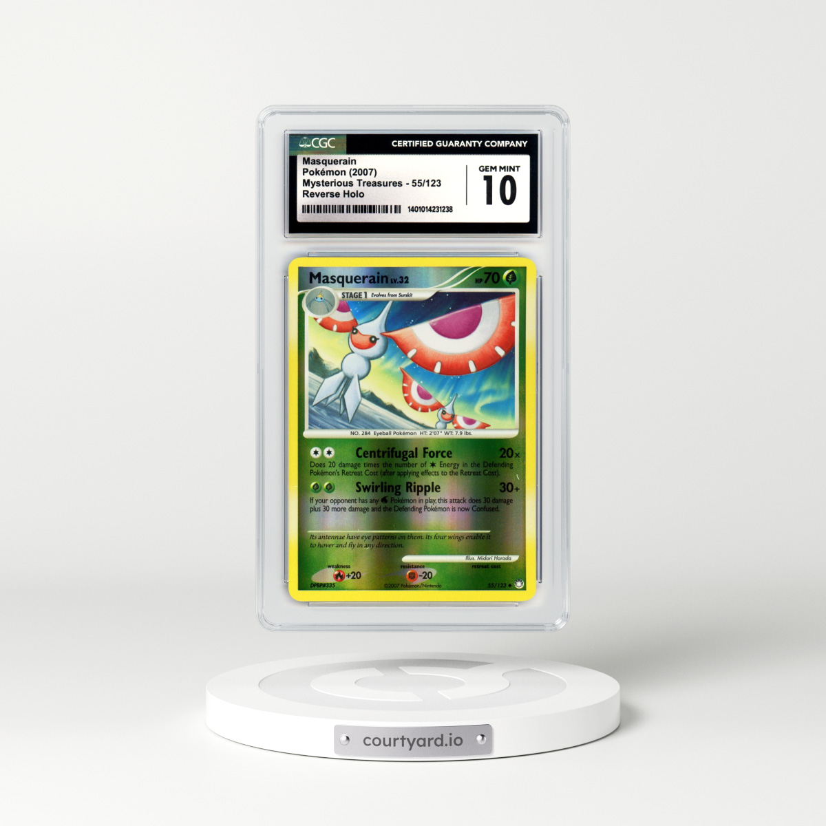 2007 Mysterious Treasures #55 Masquerain - Holo (CGC 10 GEM MINT)