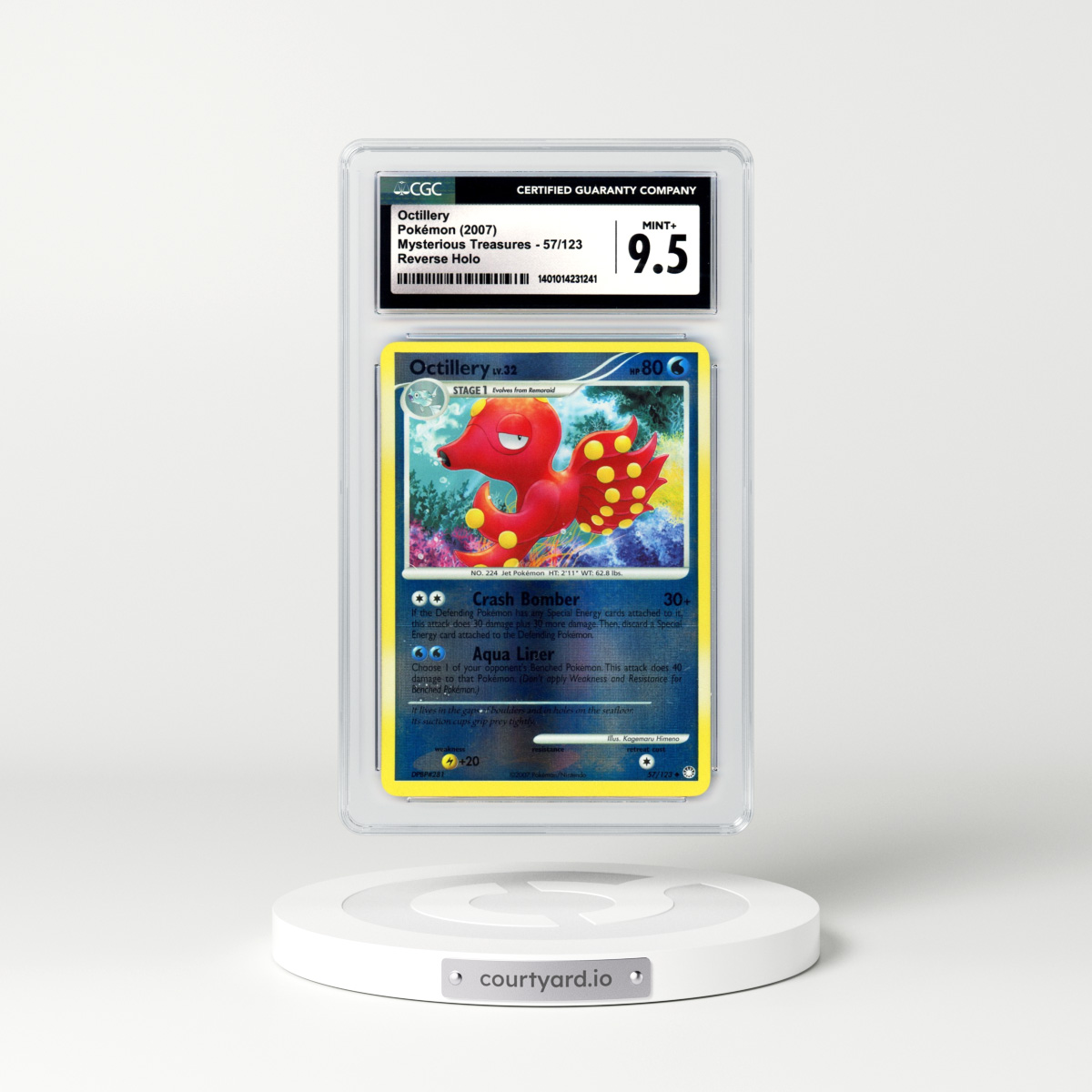 2007 Mysterious Treasures #57 Octillery - Holo (CGC 9.5 MINT+)