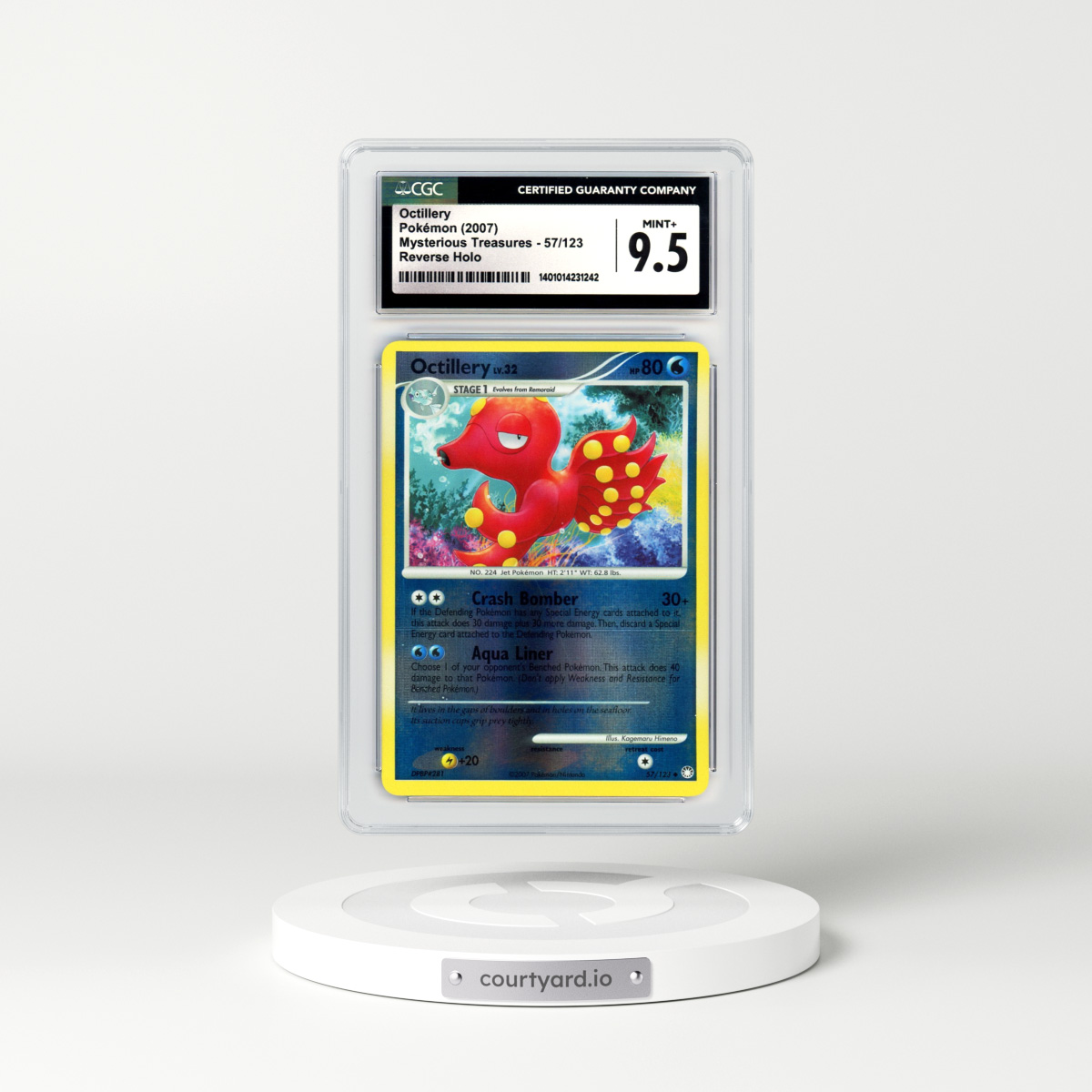 2007 Mysterious Treasures #57 Octillery - Holo (CGC 9.5 MINT+)