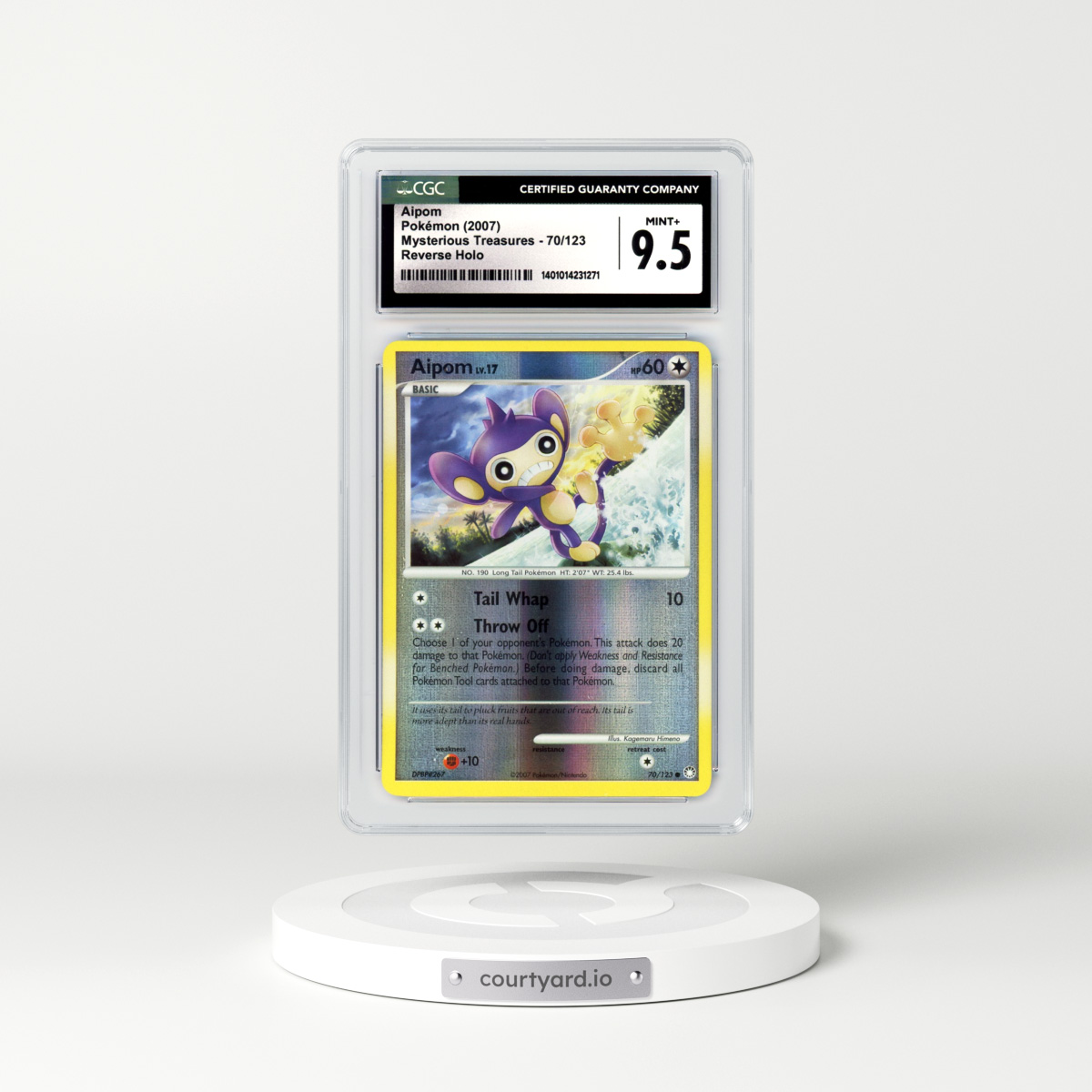 2007 Mysterious Treasures #70 Aipom - Holo (CGC 9.5 MINT+)