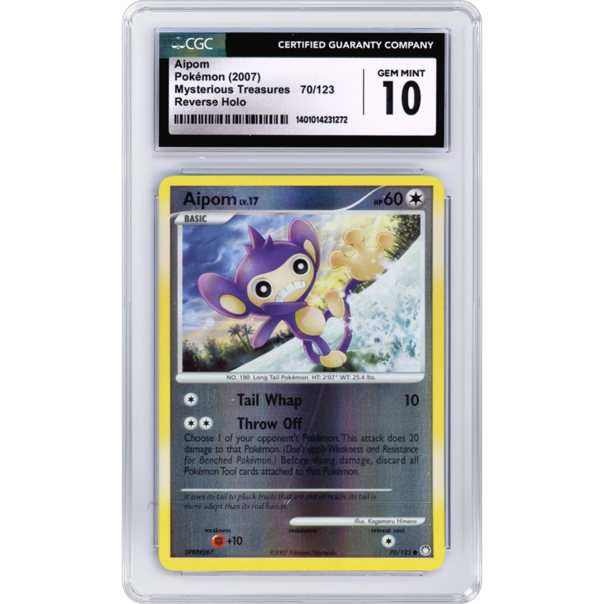 2007 Mysterious Treasures #70 Aipom - Holo (CGC 10 GEM MINT)