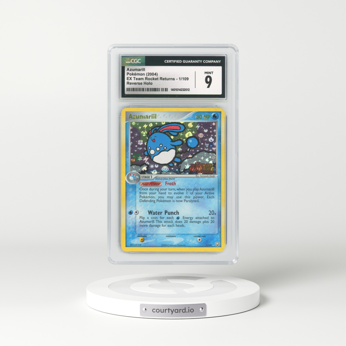 2004 EX Team Rocket Returns #1 Azumarill - Holo (CGC 9 MINT)