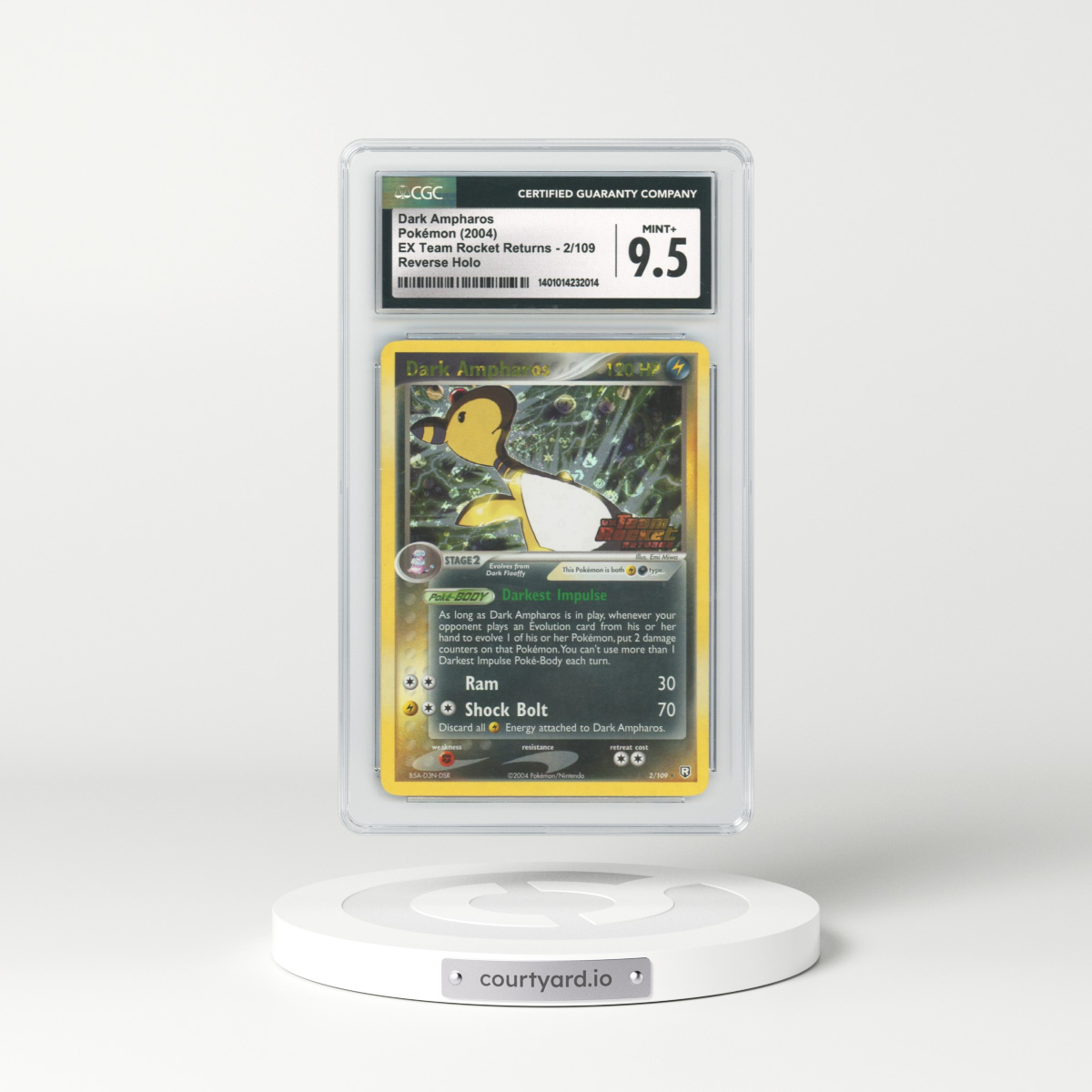 2004 EX Team Rocket Returns #2 Dark Ampharos - Holo (CGC 9.5 MINT+)