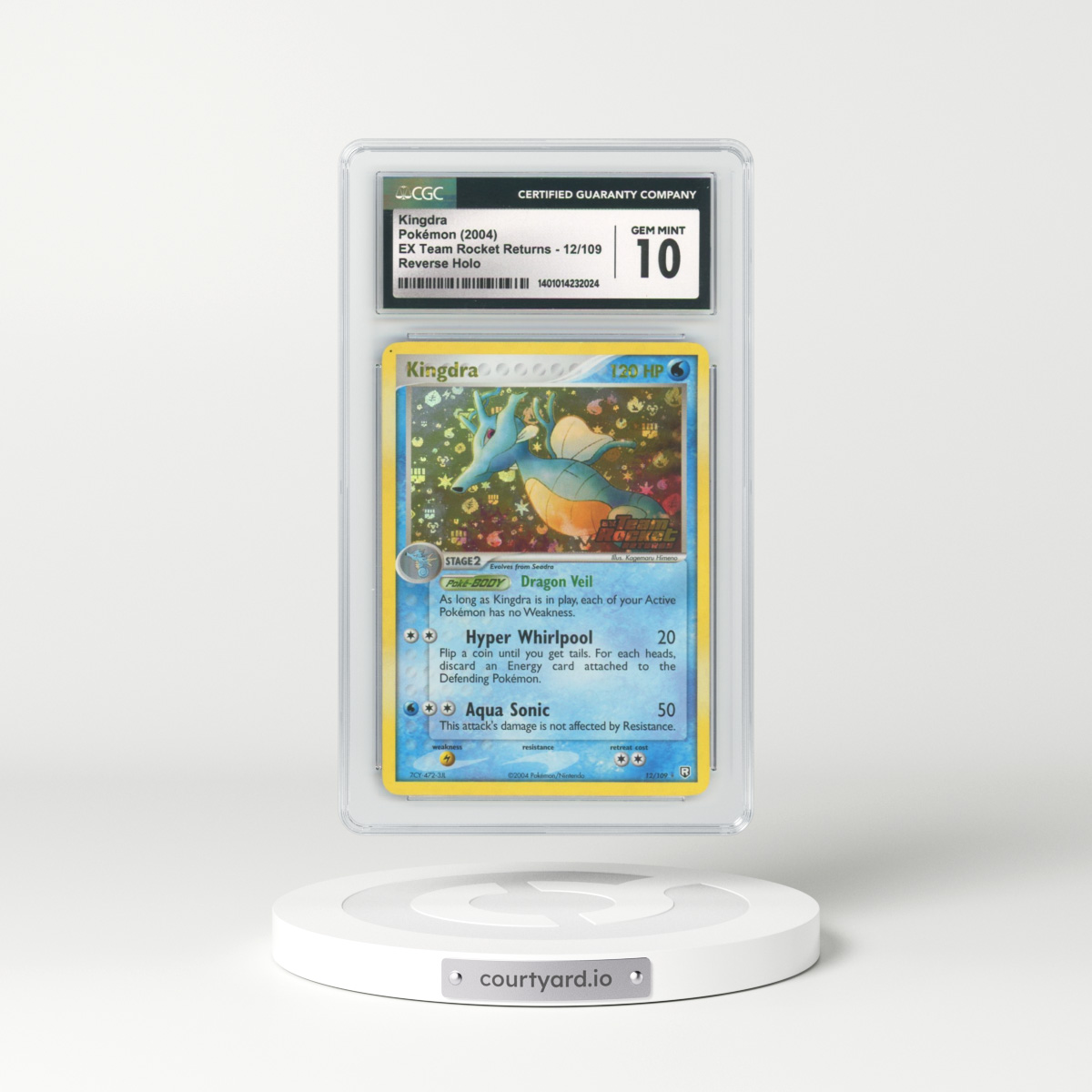 2004 EX Team Rocket Returns #12 Kingdra - Holo (CGC 10 GEM MINT)