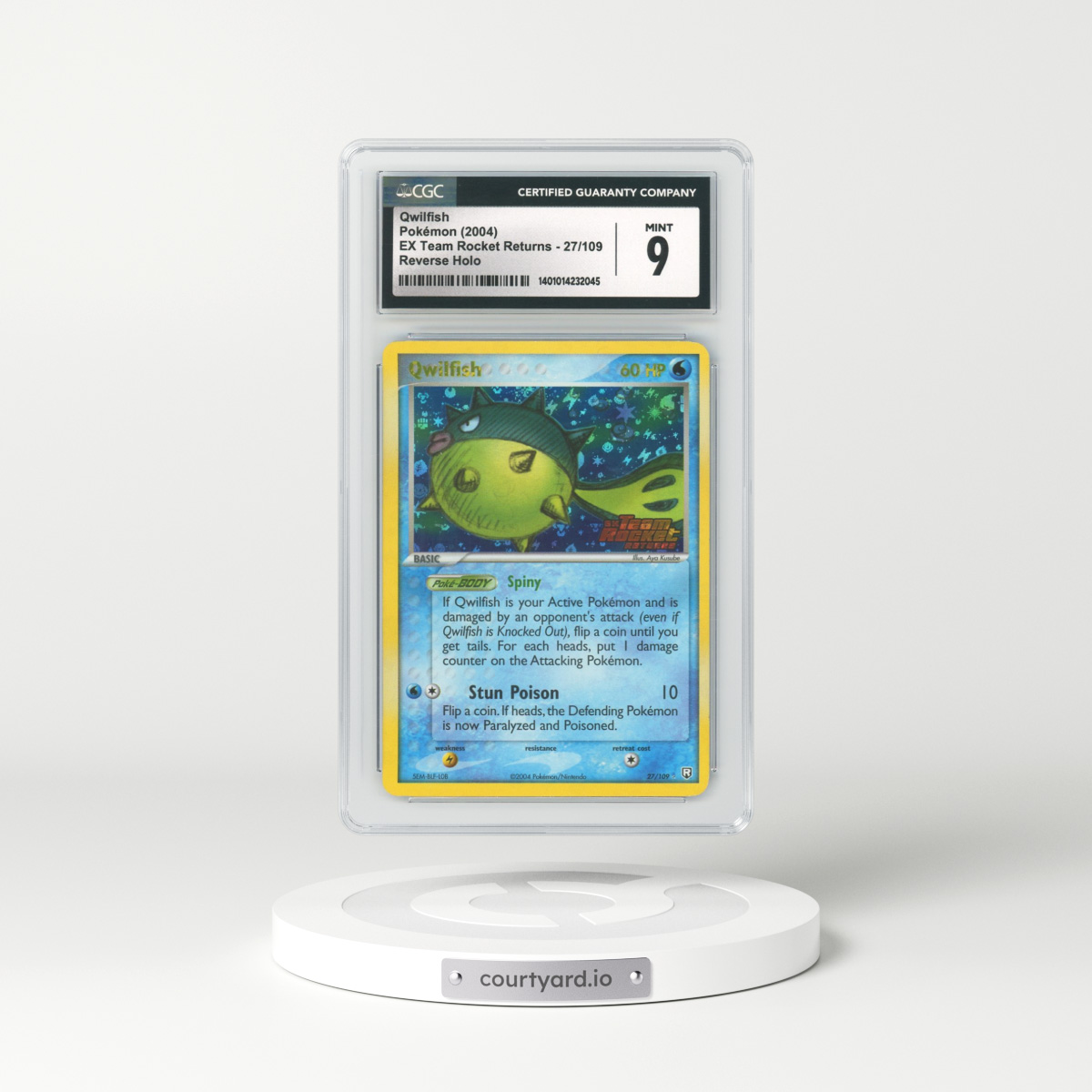 2004 EX Team Rocket Returns #27 Qwilfish - Holo (CGC 9 MINT)