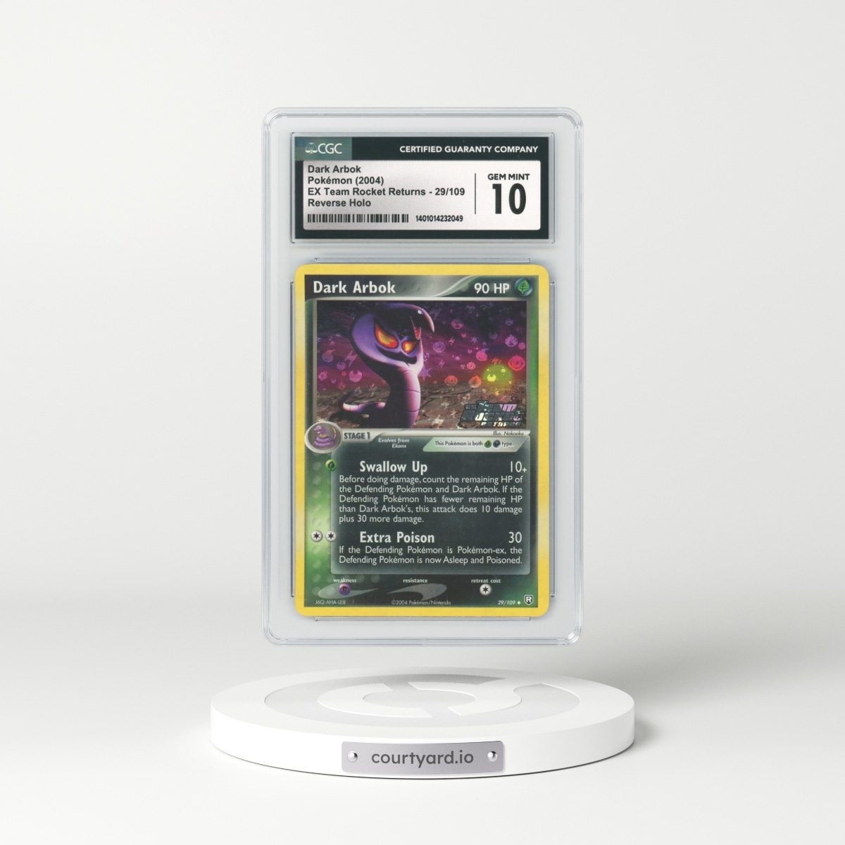 2004 EX Team Rocket Returns #29 Dark Arbok - Holo (CGC 10 GEM MINT)