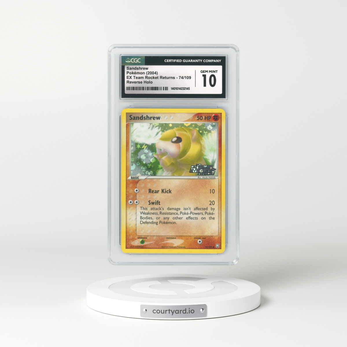 2004 EX Team Rocket Returns #74 Sandshrew - Holo (CGC 10 GEM MINT)