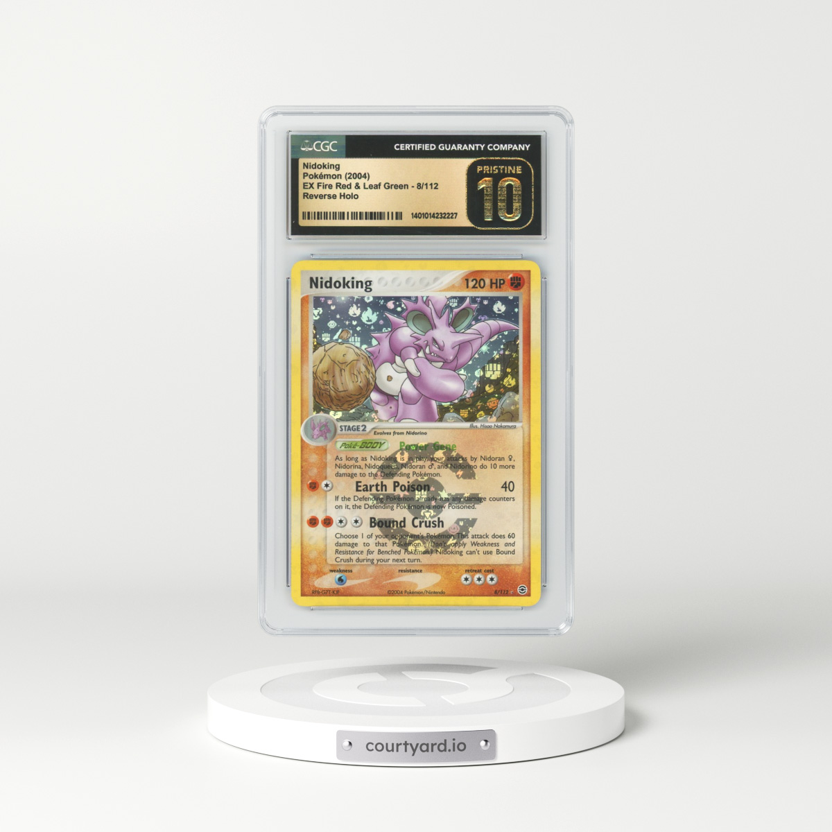 2004 EX FireRed & LeafGreen #8 Nidoking - Holo (CGC 10 PRISTINE)