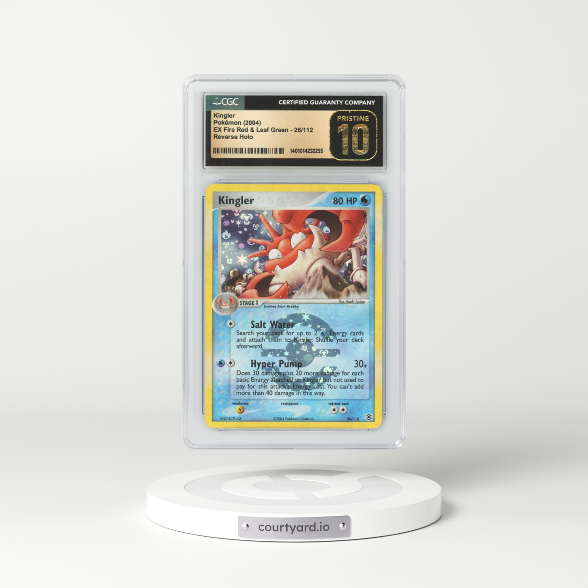 2004 EX FireRed & LeafGreen #26 Kingler - Holo (CGC 10 PRISTINE)