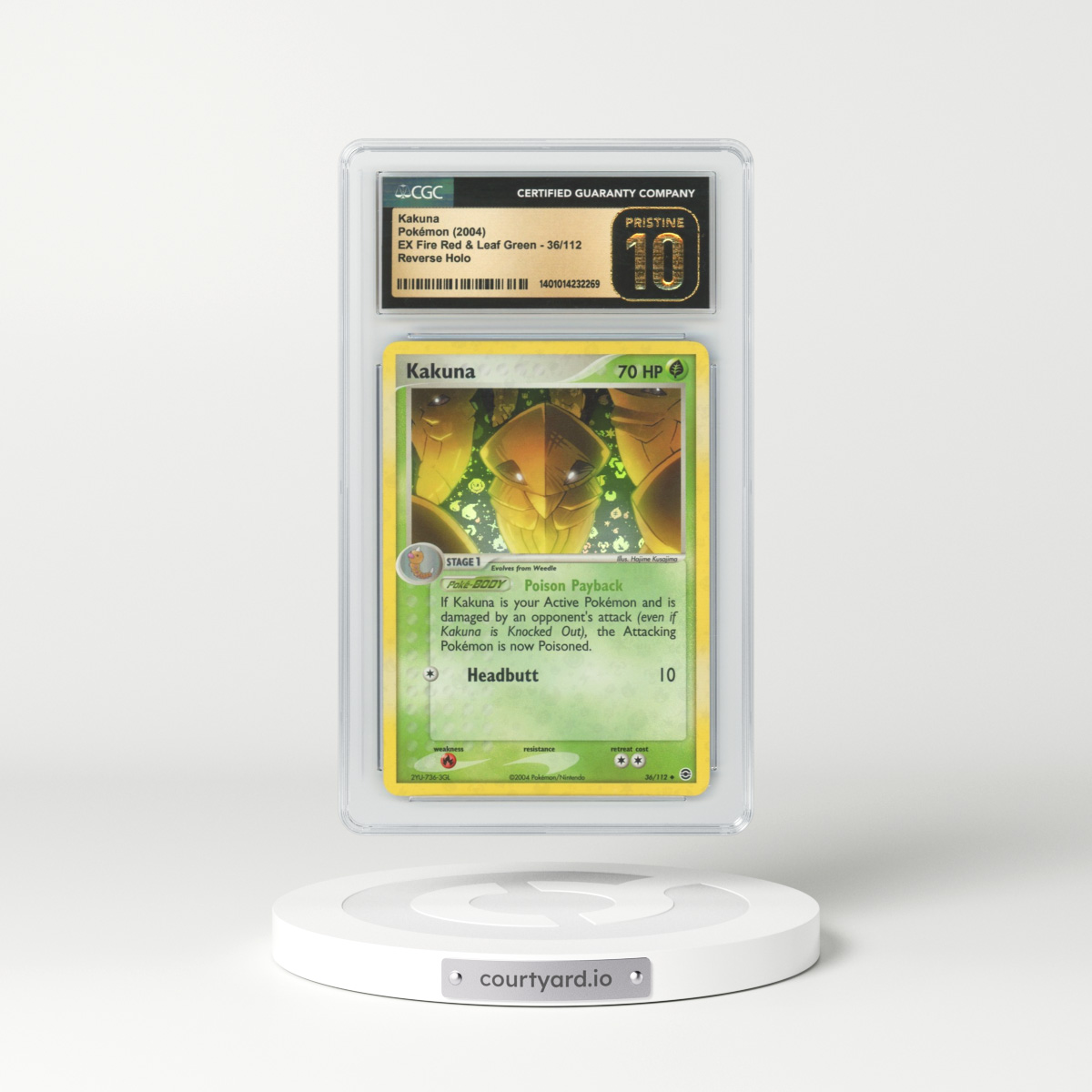 2004 EX FireRed & LeafGreen #36 Kakuna - Holo (CGC 10 PRISTINE)