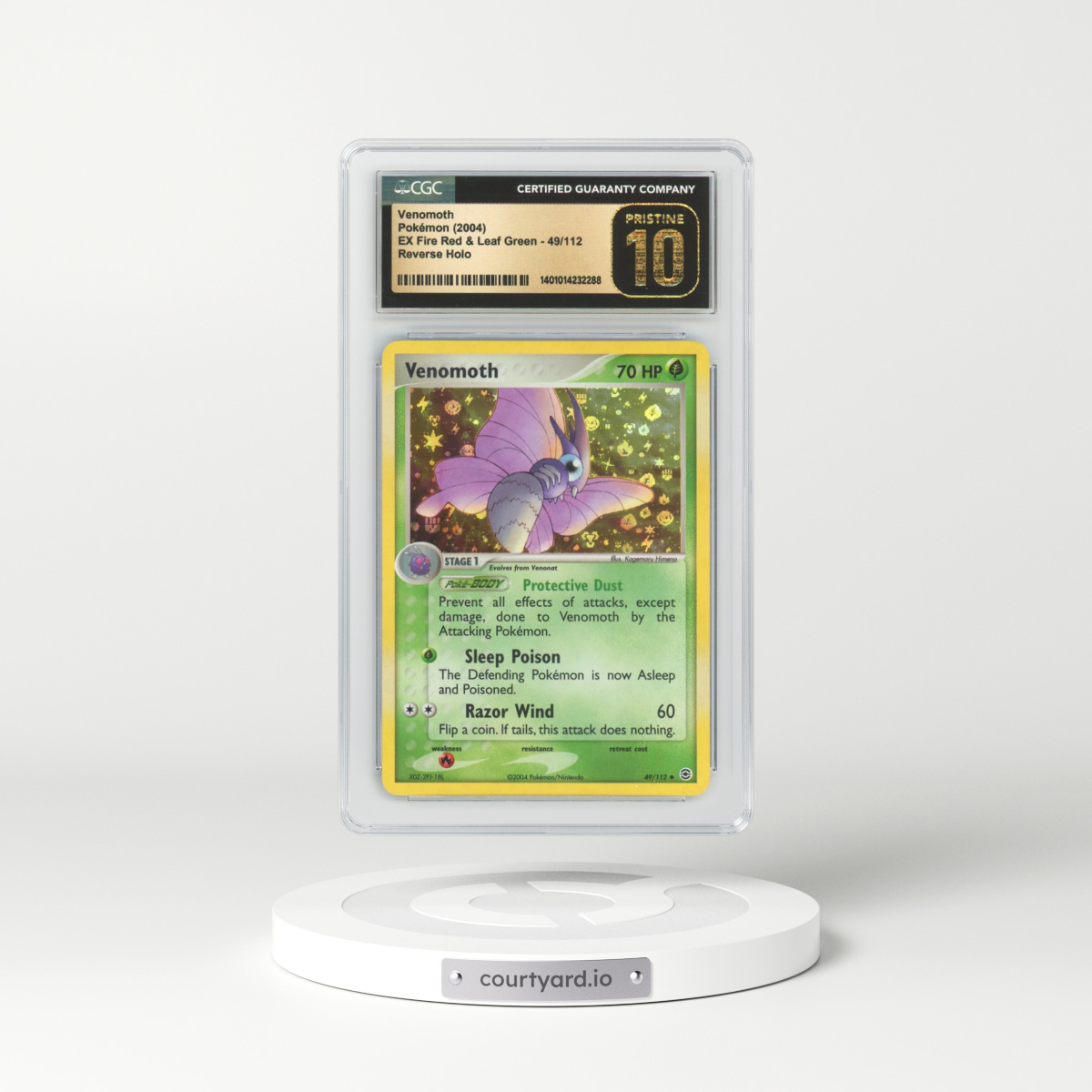 2004 EX FireRed & LeafGreen #49 Venomoth - Holo (CGC 10 PRISTINE)