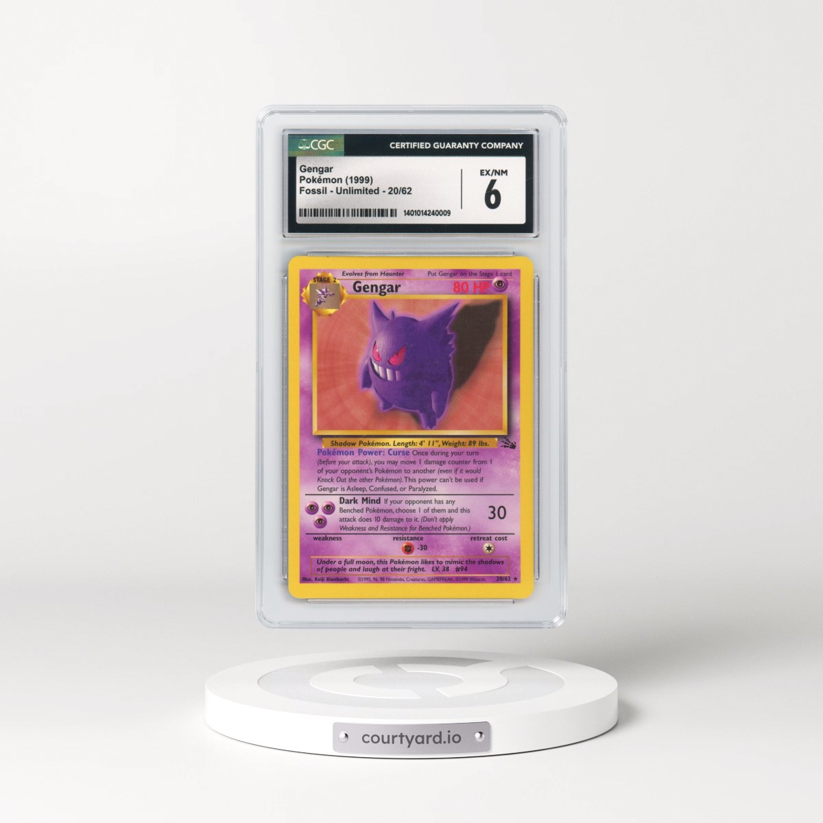 1999 Fossil #20 Gengar (CGC 6 EX-NM)