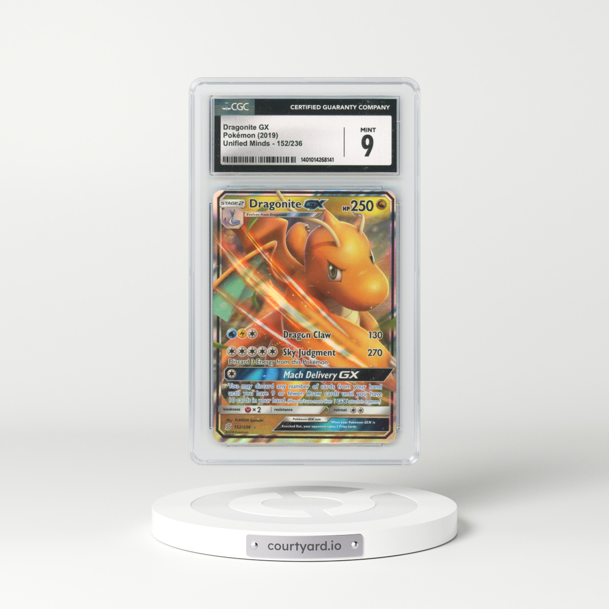 2019 Unified Minds #152 Dragonite GX (CGC 9 MINT)