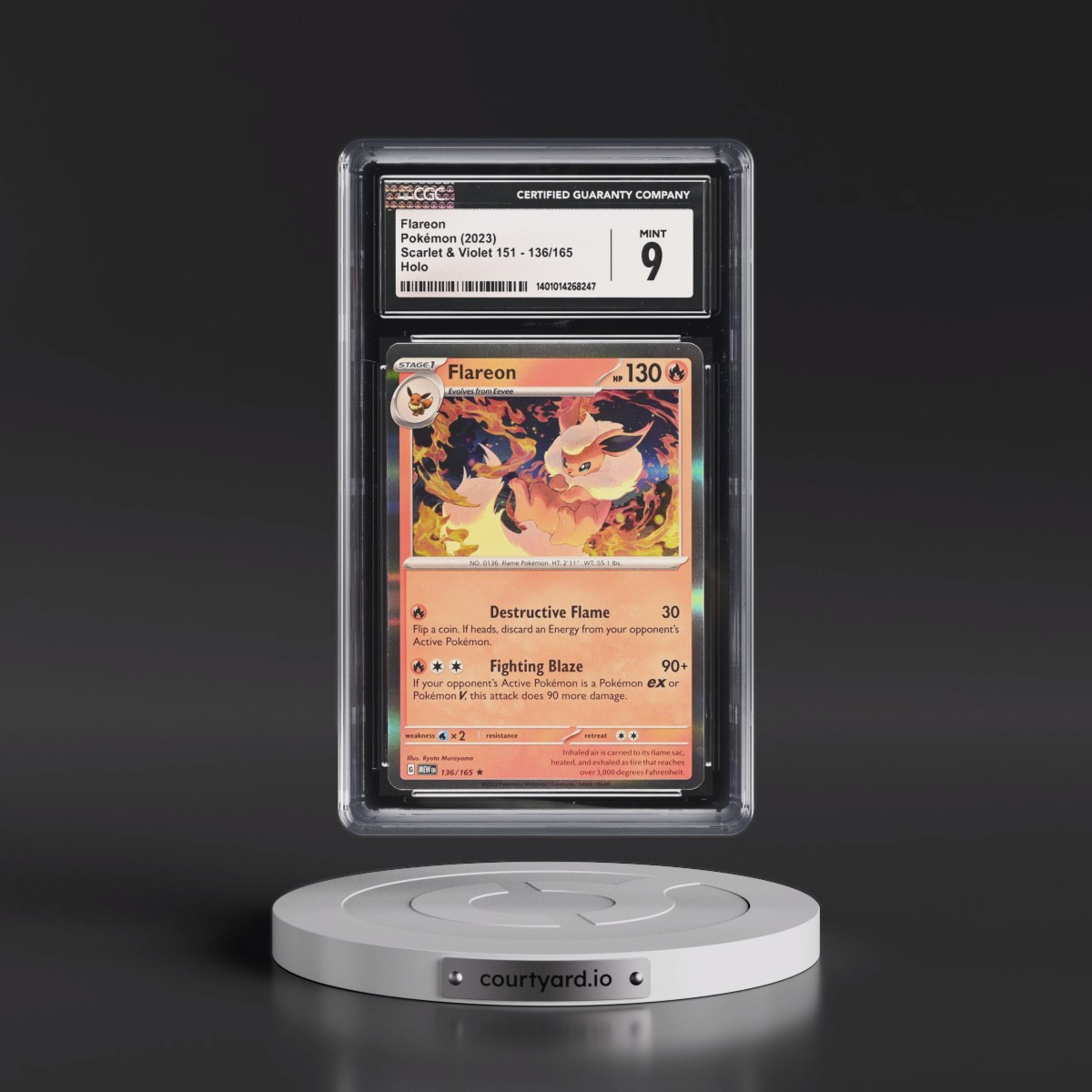2023 Scarlet & Violet 151 - MEW EN #136/165 Flareon - Holo (CGC 9 MINT)