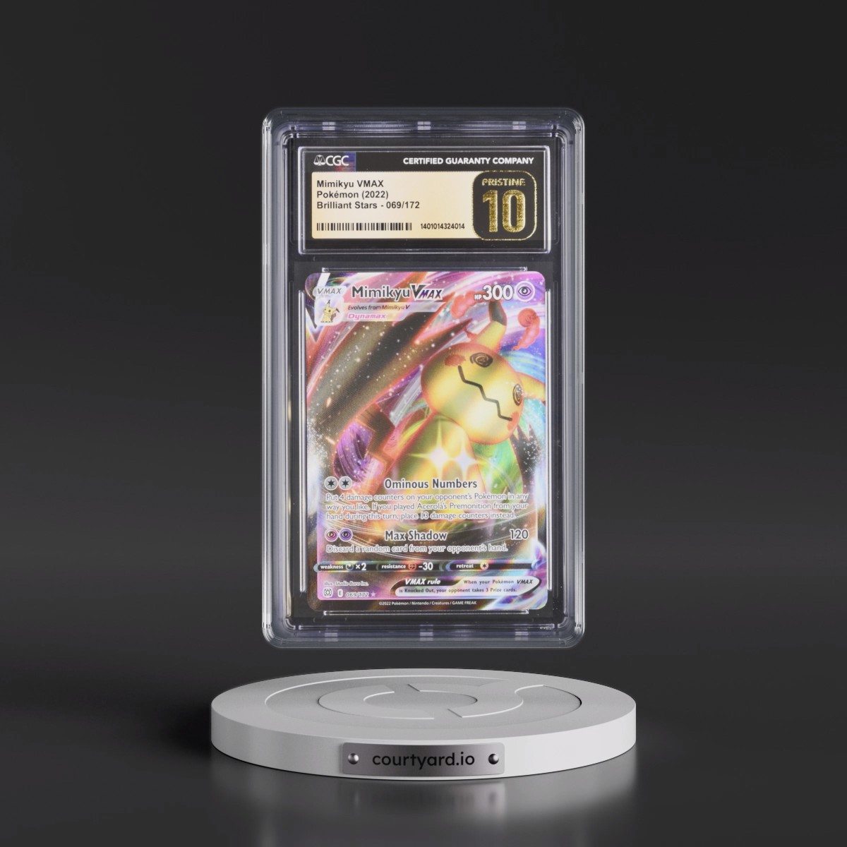 2022 Brilliant Stars #069/172 Mimikyu VMAX - Holo (CGC 10 PRISTINE)