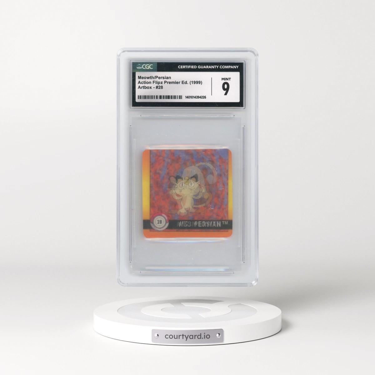 1999 Action Flipz Premier Edition (Artbox) - English #28 Meowth/Persian (CGC 9 MINT)