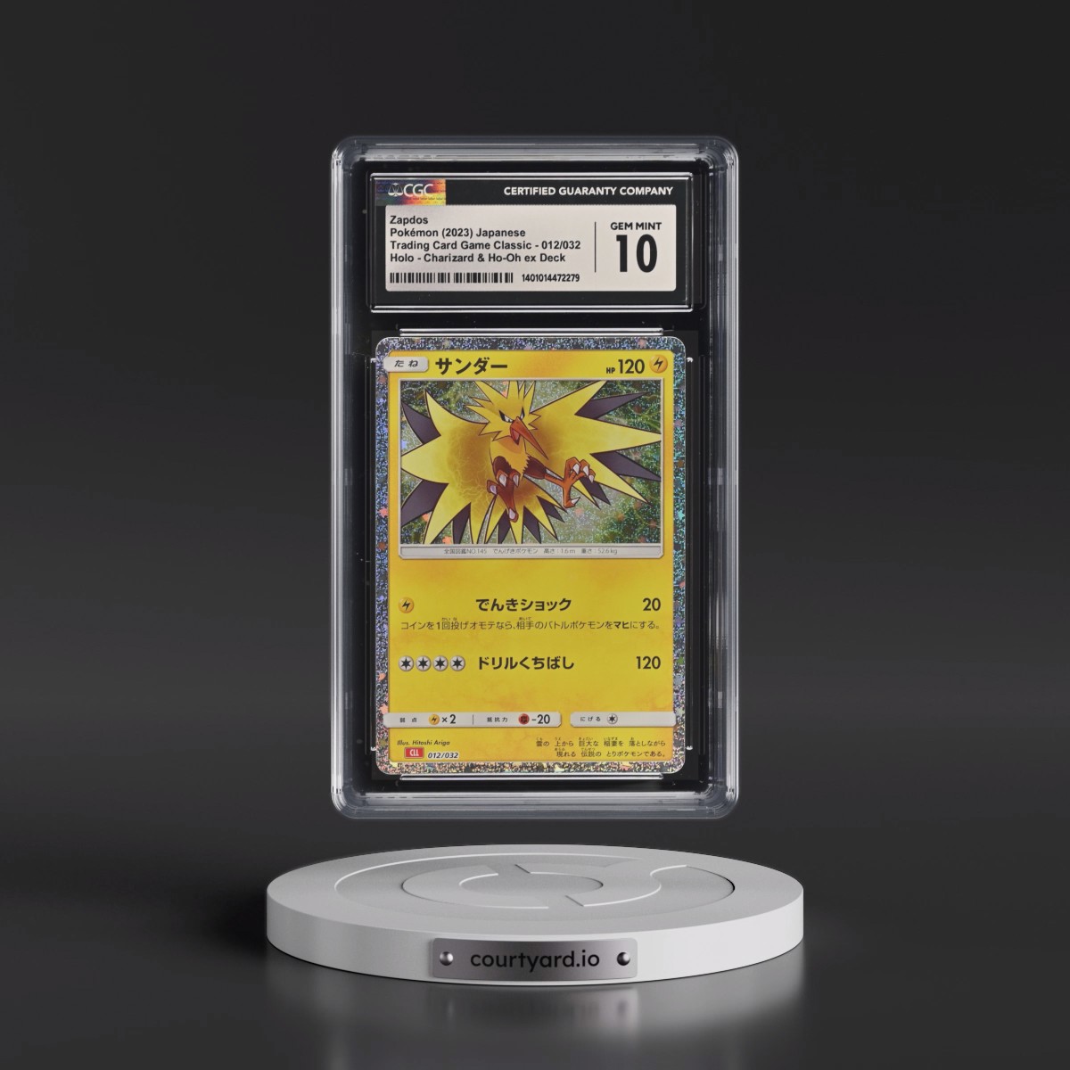 2023 Trading Card Game Classic - CLF, CLL, CLK #012/032 Zapdos - Charizard & Ho-Oh ex Deck - CLL Holo (CGC 10 GEM MINT)