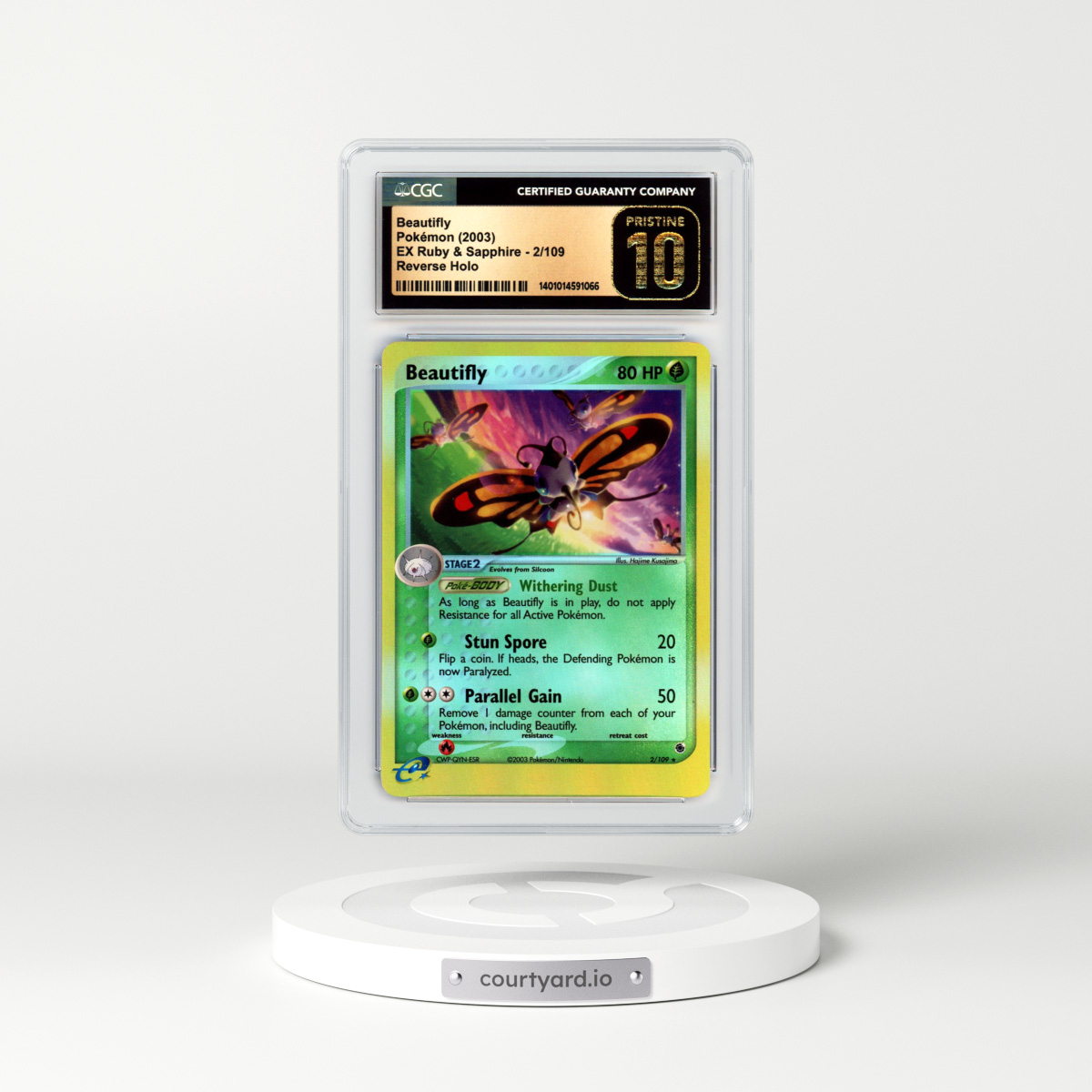 2003 EX Ruby & Sapphire #2 Beautifly - Holo (CGC 10 PRISTINE)