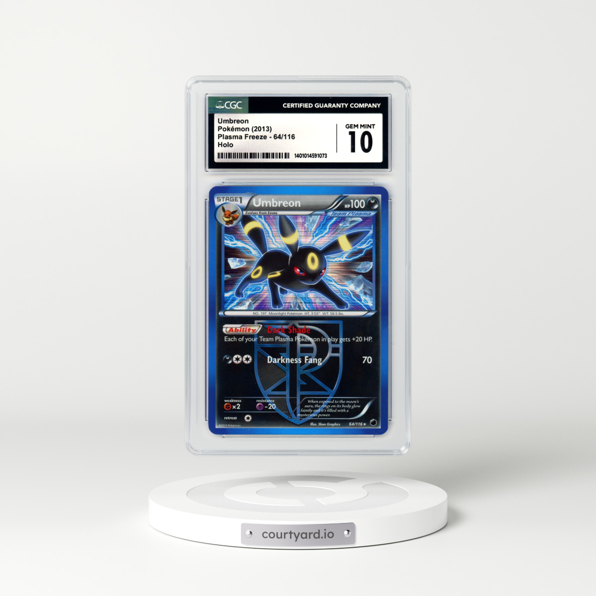 2013 Plasma Freeze #64 Umbreon - Holo (CGC 10 GEM MINT)