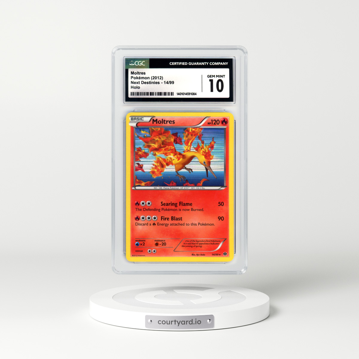 2012 Next Destinies #14 Moltres - Holo (CGC 10 GEM MINT)